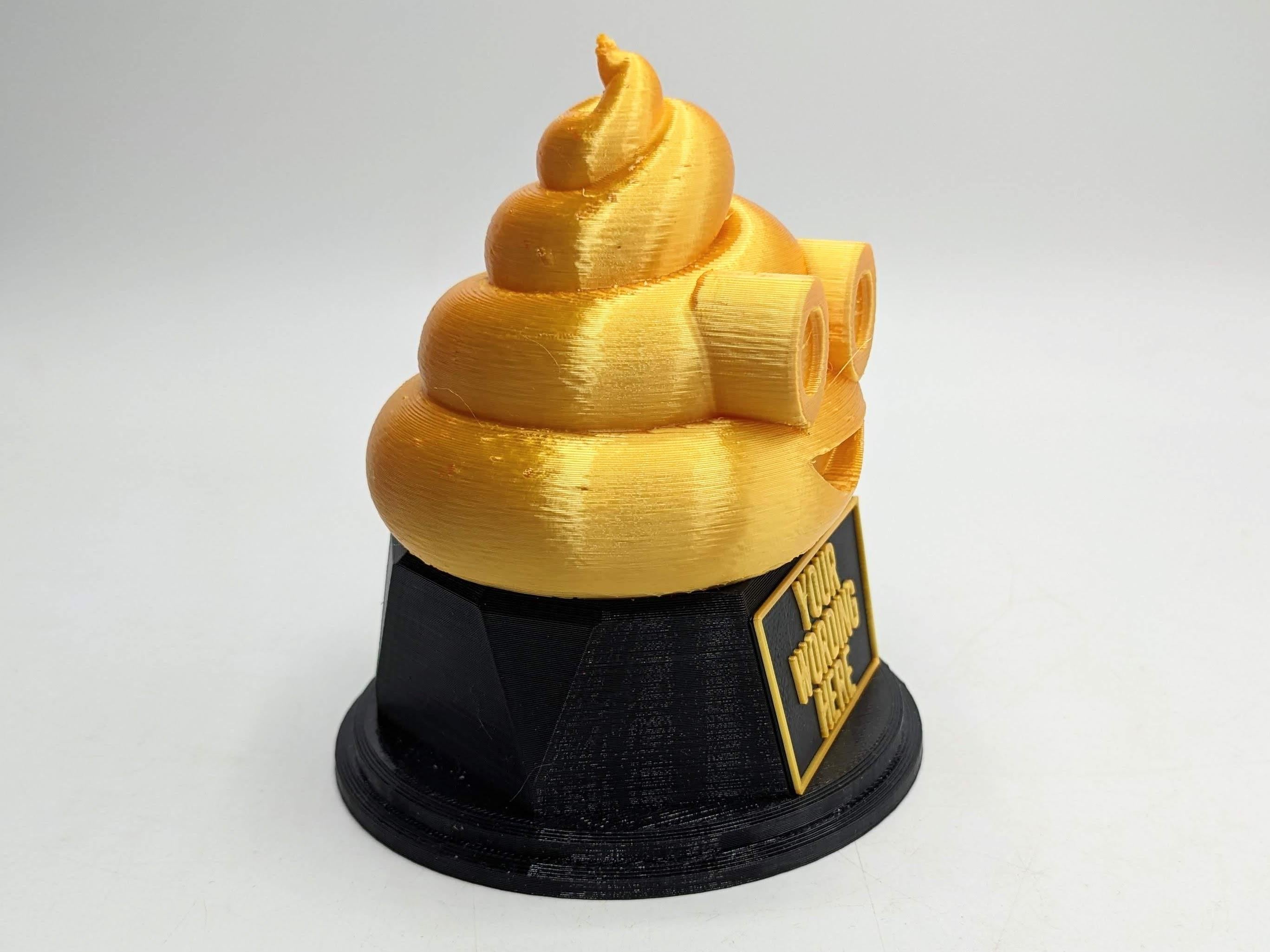 Personalised Poop Trophy / Crap Trophy / Shit Trophy / Golden Poo Gift / Poop Gift / Funny Poop Award / Poop Joke Trophy / Poo Secret Santa