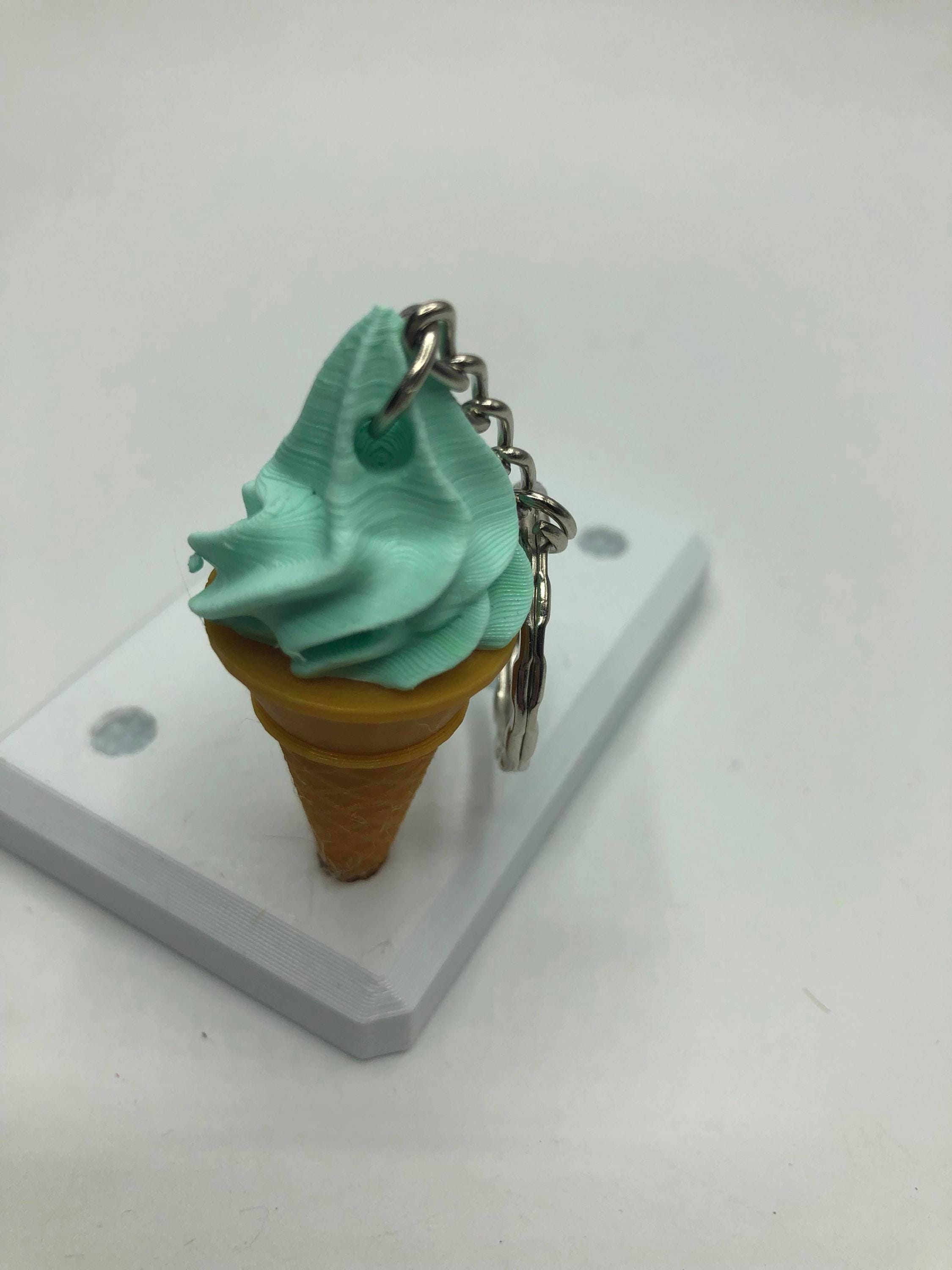 Ice Cream Cone Keyring, Whipped Ice Cream Keyring, Ice Cream Shape Gift, Ice Cream Lover, Ice Cream Charm, Frozen Yoghurt Keyring, Cone Tag
