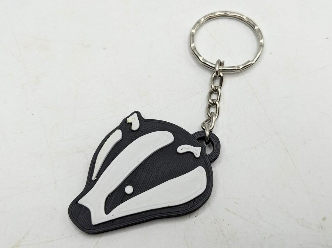 Badger Keyring / Badgers Head Key Chain / Badger Bag Tag Charm / Wildlife Keyring / Under 5 pound / Badger Keychain / Badger Gift / Badgers