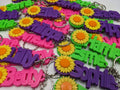 Personalised Sunflower Keyrings / Sunflower Keychain / Flower Keyring / Gift for Flower Lover / Party Bag Filler / Sunflower Keyring Gift