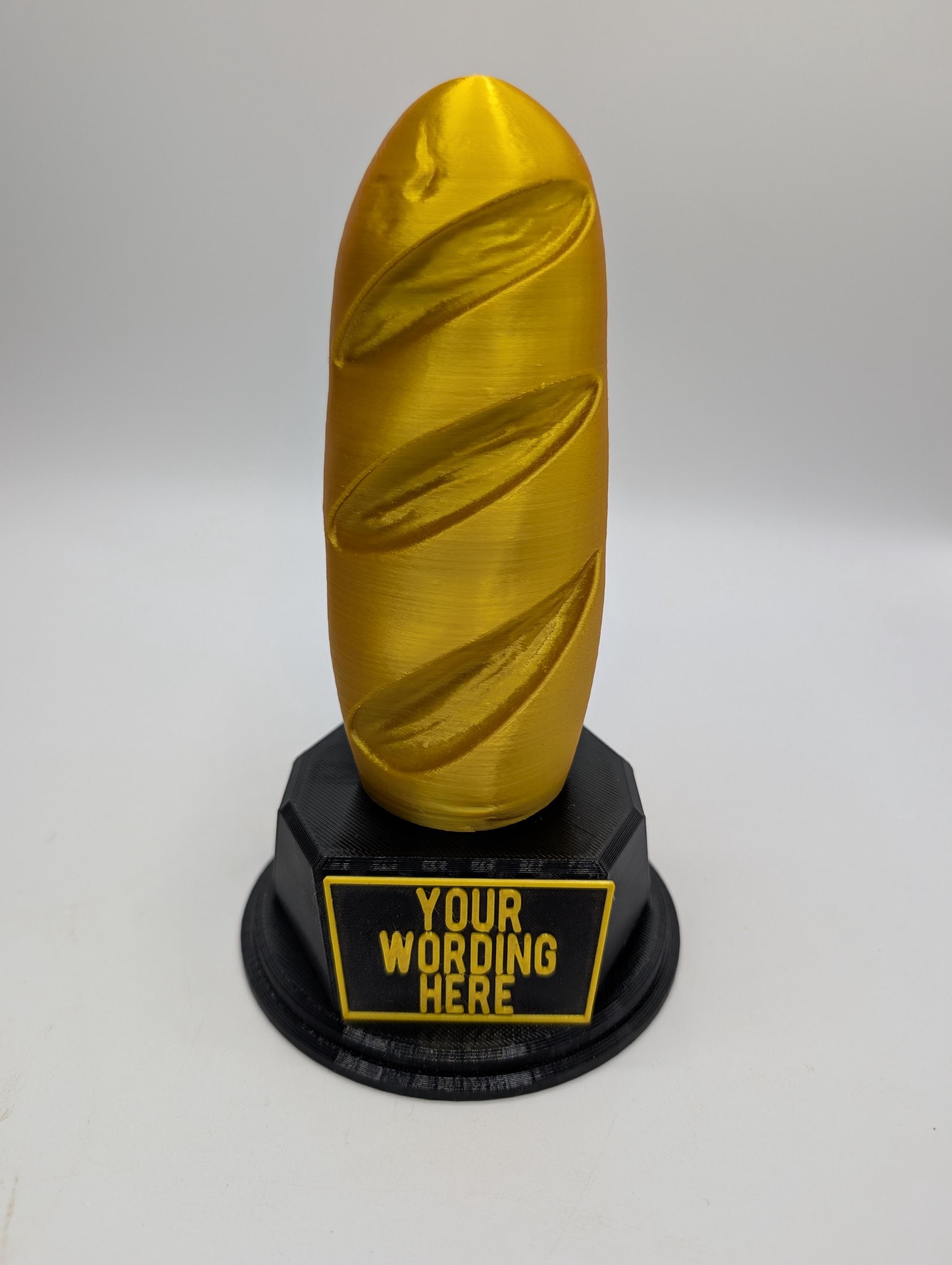 Personalised Loaf of Bread Trophy, Sandwich Award, Custom Trophy, Office Trophy, Funny Trophy, Sandwich Lover Award Gift, Bloomer Loaf Award
