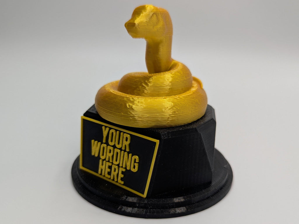 Personalised Snake Trophy, Snake Lover Trophy, Snakiest Award Trophy, Snake Trophy, Snake Owner Gift, Serpent Award Trophy, Dirty Snake Gift