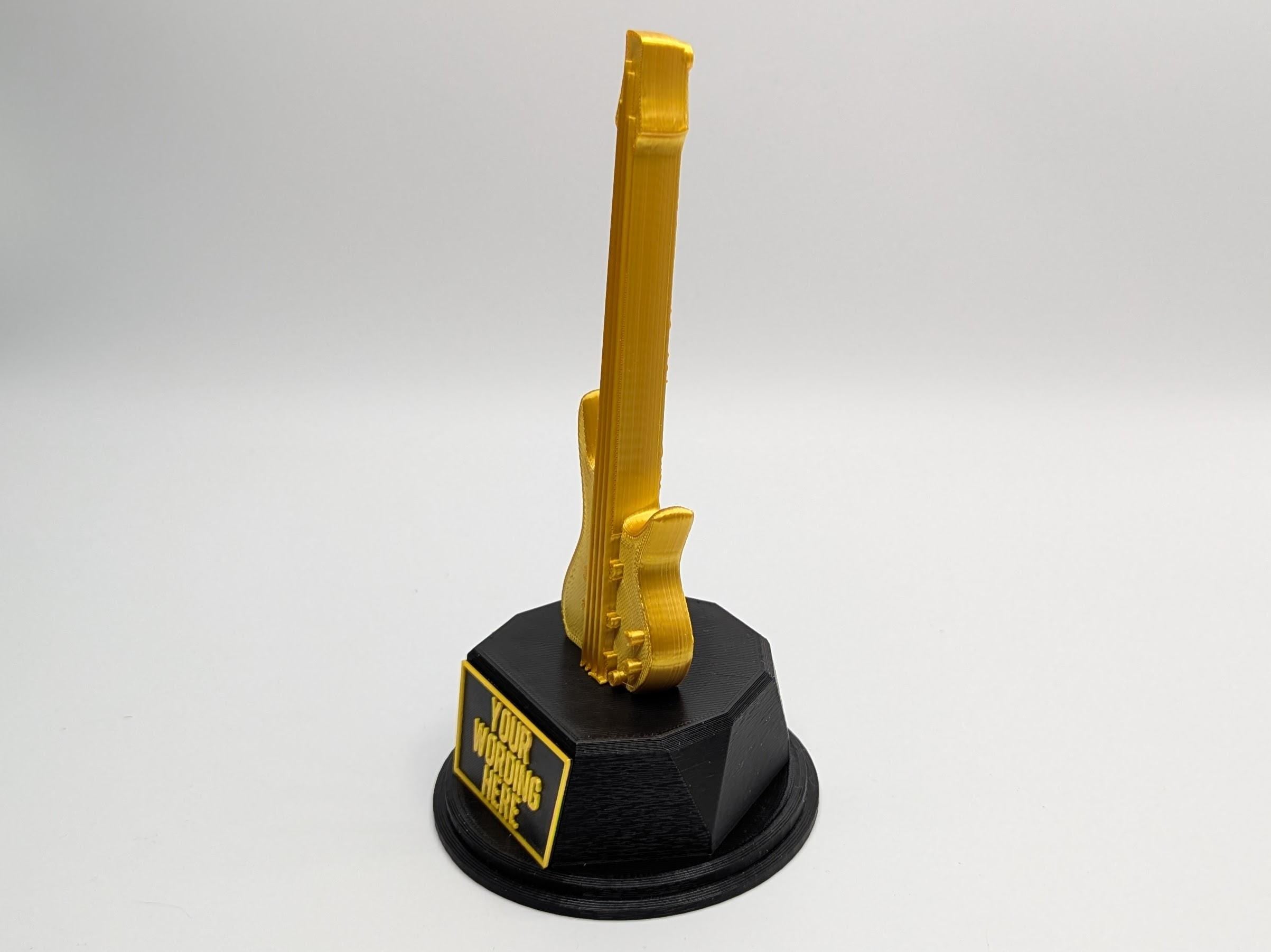 Personalised Bass Guitar Trophy, Guitar Trophy, Guitarist Award, Music Teacher Award,  Custom Trophy Gift, Guitar Player Gift, Guitarist