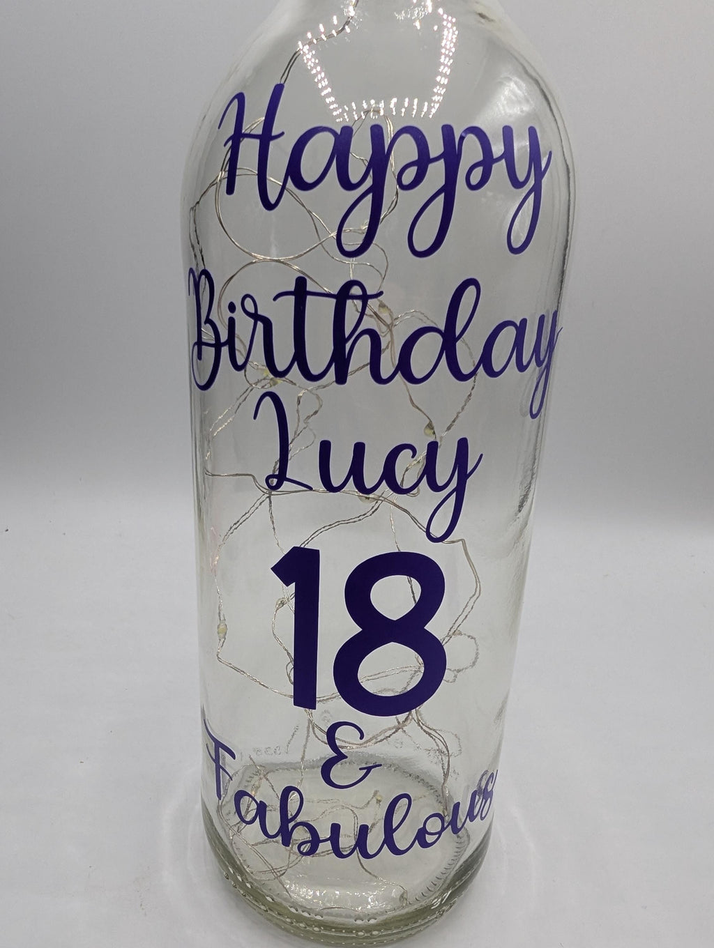 Personalised Light up Bottle, Milestone Birthday, 18th Birthday, 21st Birthday, 30th Birthday, 40th Birthday, 50th Birthday, Gift For Her