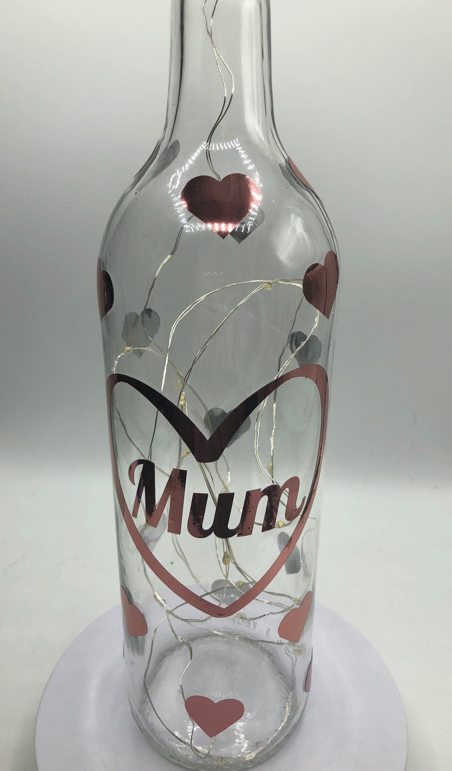 Mum Light Up Bottle, Mothers Day Gift, Gift for Mum's Birthday, Mum Christmas Gift, Mum Special Gift, Mum Heart Keepsake, Best Mum Gift