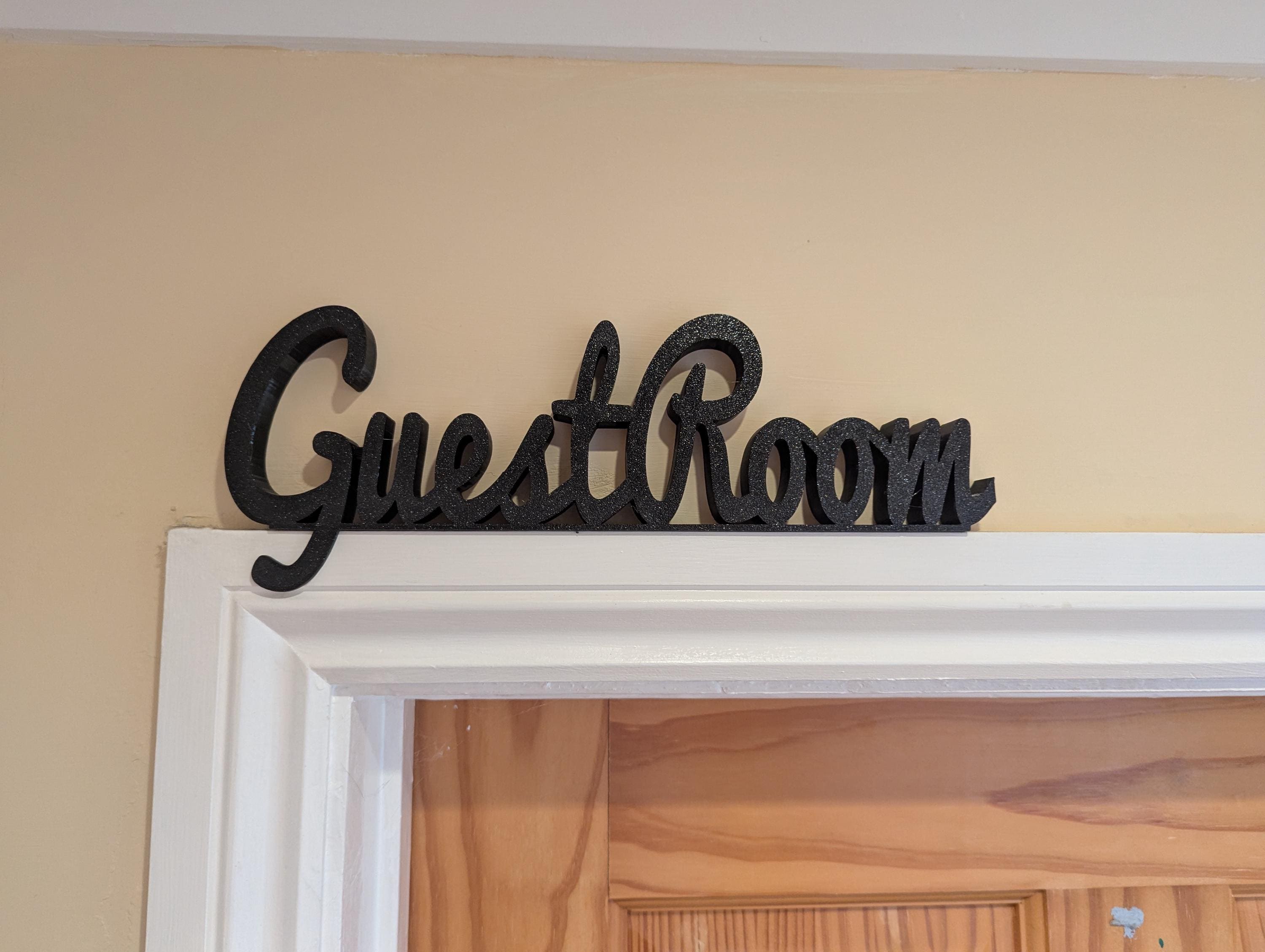 Guest Room Door Sign, Room Door Sign, Custom Door Sign, Door Topper, Home Decor, Spare Room Sign, Guest Room Door Frame Art, Guest Room Sign