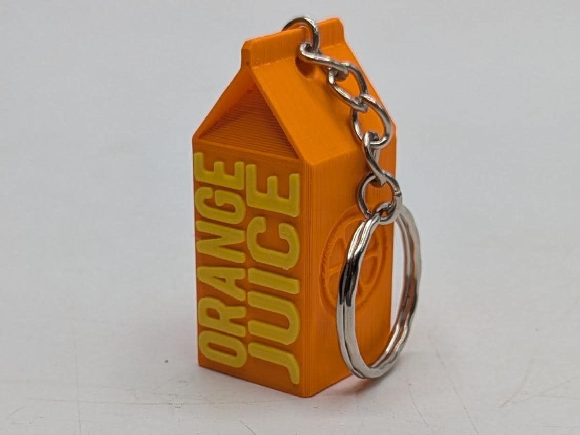 Orange Juice Keyring, Orange Juice Lover Gift, Food Keyring Gift, Orange Juice Carton Keychain, Orange Juice Novelty Gift, Fruit Keyring