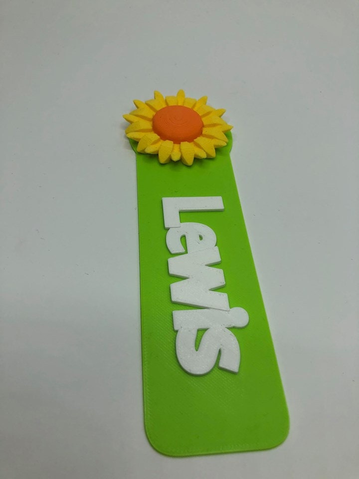 Personalised Sunflower Bookmark, Sunflower Bookmark, Flower Bookmark, Gift for Flower Lover, Flower Party Bag Filler, Sunflower Birthday