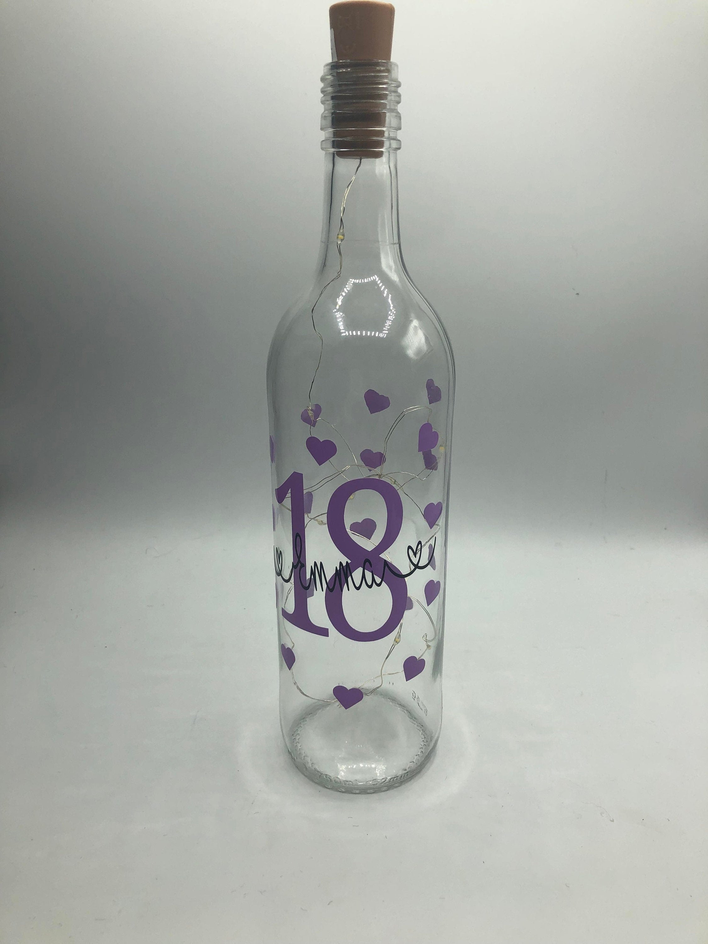 Personalised Light Up Bottle, Milestone Birthday, Gift for her, Special Birthday Gift, 18th Gift, 21st Gift, 30th Gift, 40th Gift, 50th Gift