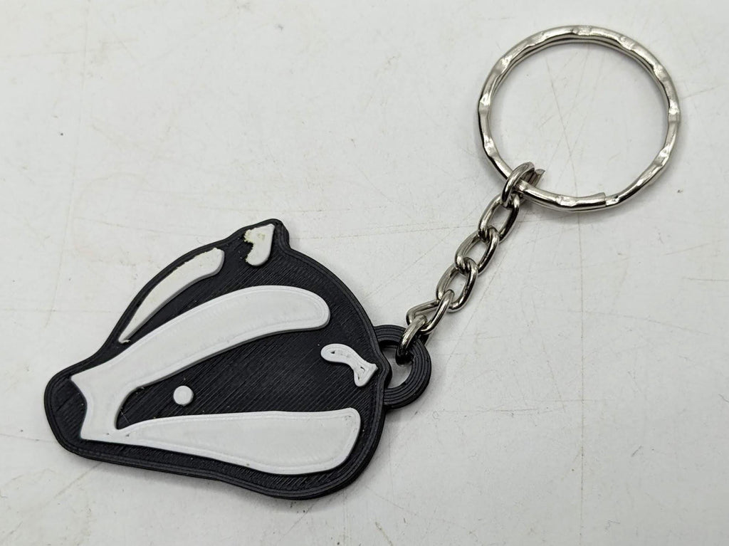 Badger Keyring / Badgers Head Key Chain / Badger Bag Tag Charm / Wildlife Keyring / Under 5 pound / Badger Keychain / Badger Gift / Badgers