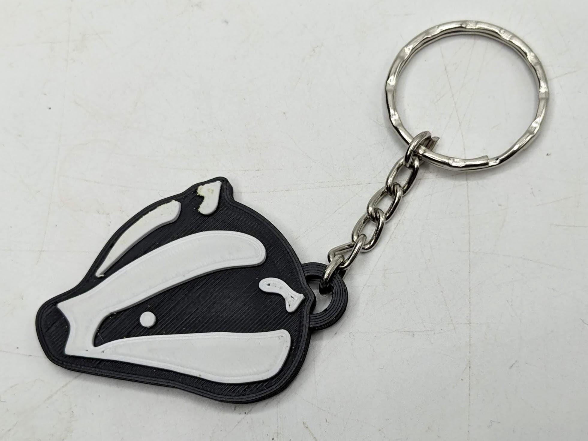 Badger Keyring / Badgers Head Key Chain / Badger Bag Tag Charm / Wildlife Keyring / Under 5 pound / Badger Keychain / Badger Gift / Badgers