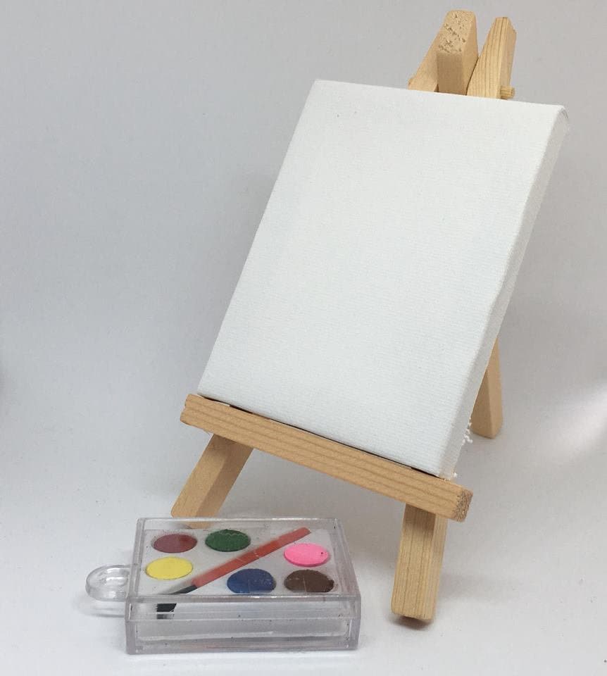 Elf Sized Mini Easel with Paints, Doll Prop