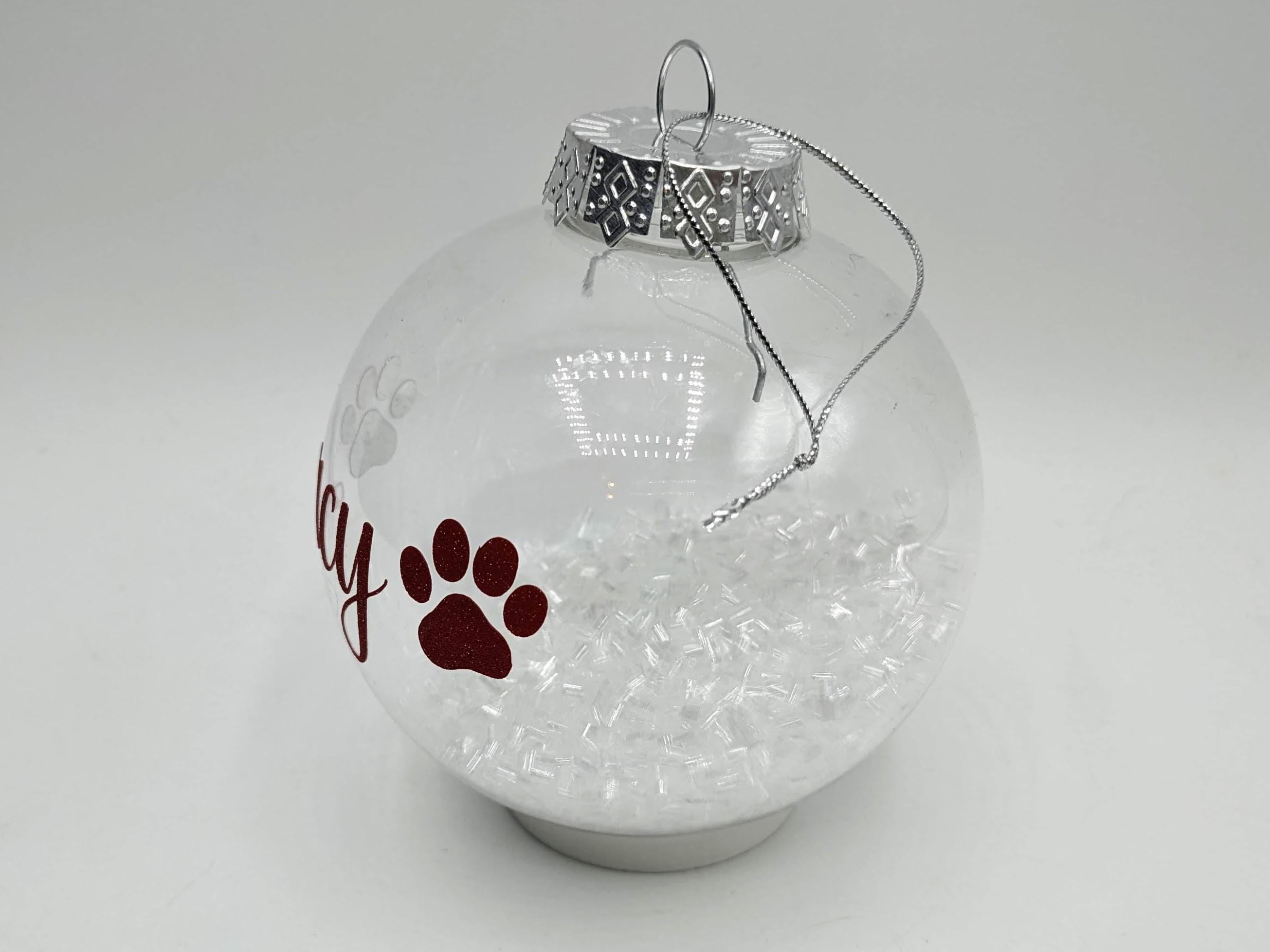 Personalised Pet Paw Bauble / Paw Print / Pet Memorial Bauble / Pet Personalised Decoration / Dog Bauble / Personalised Christmas Gift / Cat