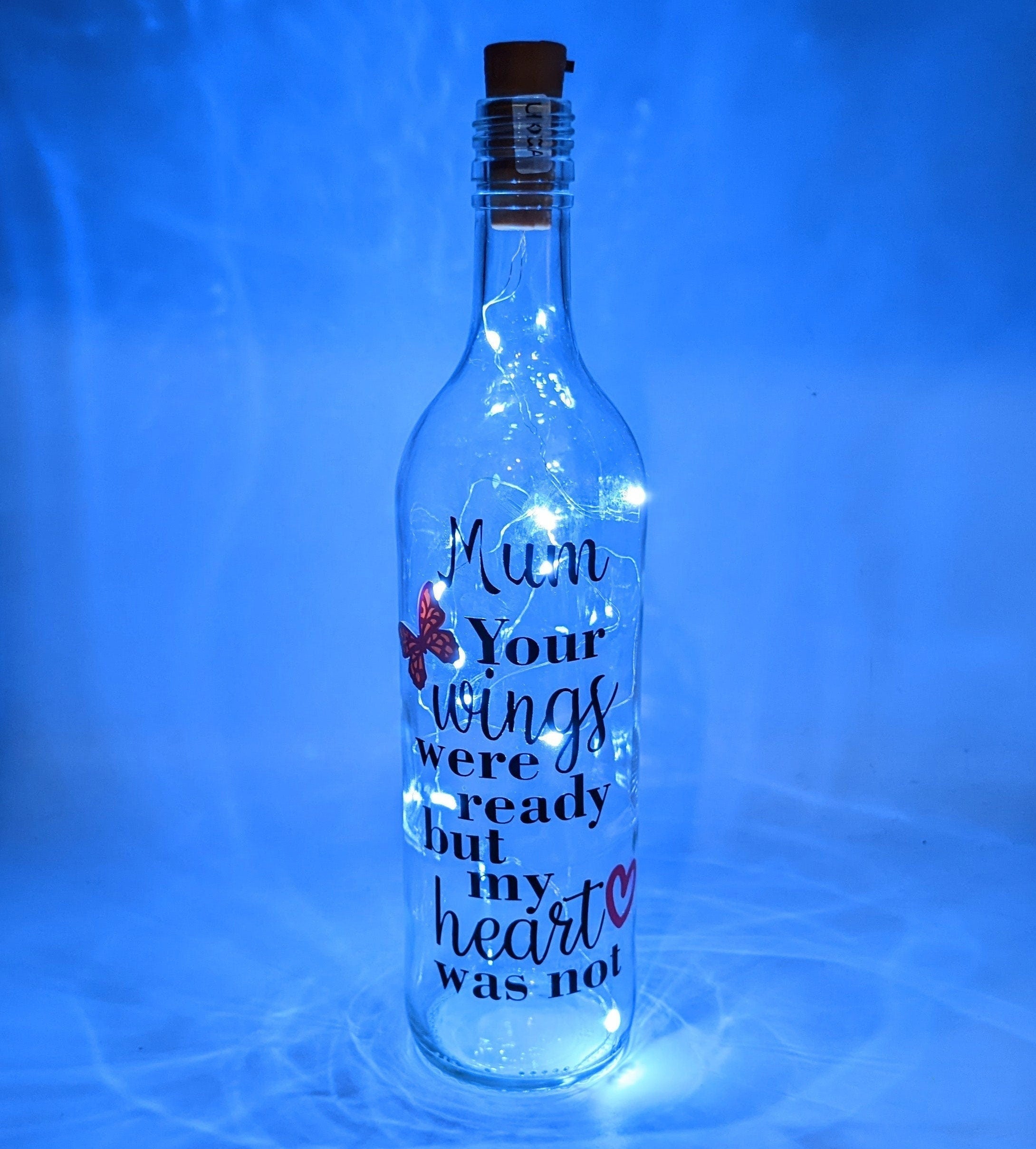 Personalised Memorial Gift, Memorial Light Bottle, Sympathy Bereavement Gift, Funeral Gift, Condolence Gift, Sympathy Keepsake, Memory Light