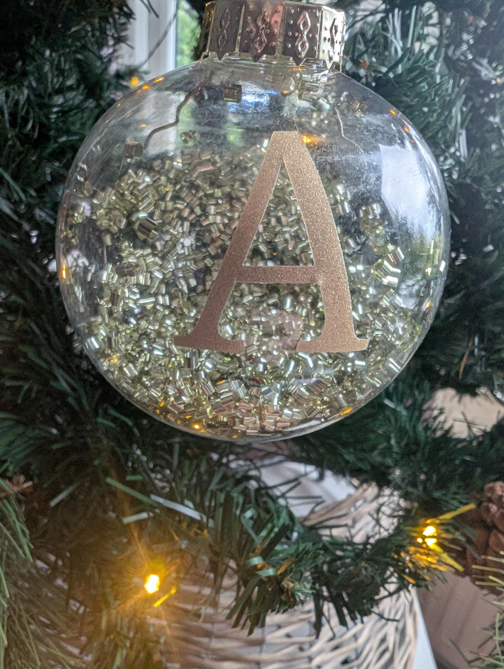 Personalised Glitter Christmas Bauble / Initial Bauble / Memorial Bauble / Tree Personalised Decoration / Personalised Christmas Ornament