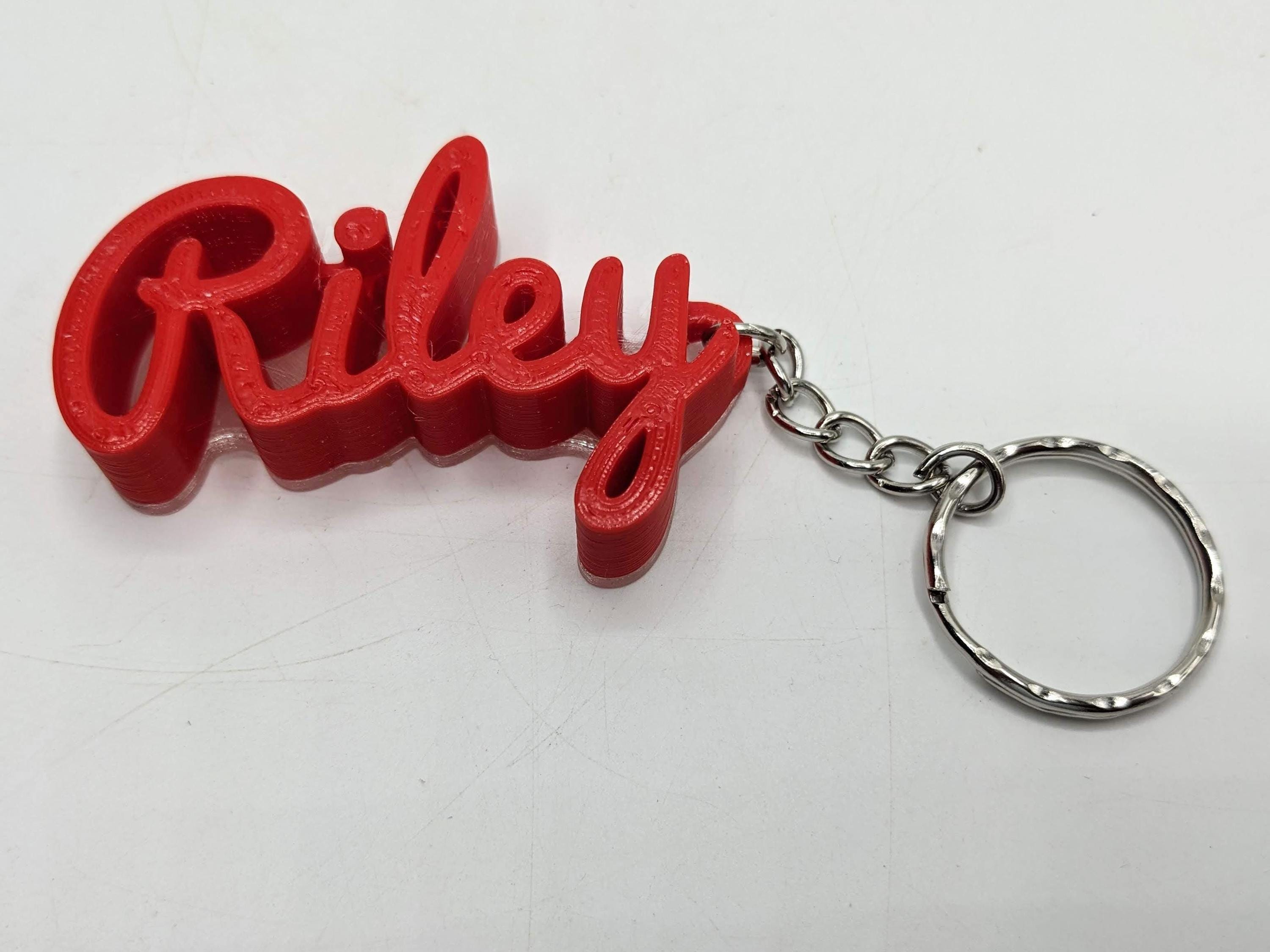 Personalised Keyring, Personalized Keychain, Pacifico Script Keyring, Border Keyring, Party Bag Filler, Under 5 Pound Gift, Book Bag Tag