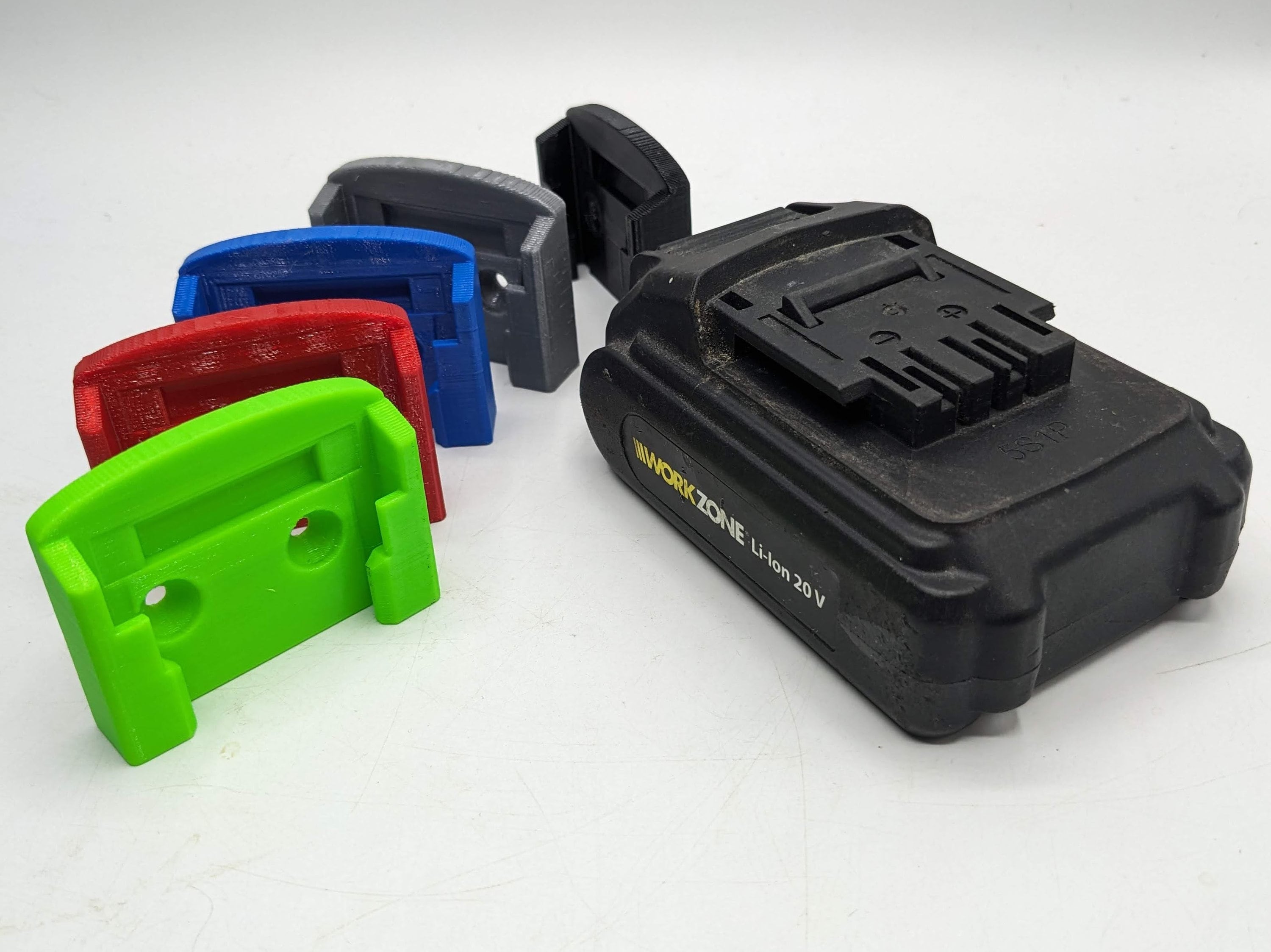 Workzone 20v Battery Wall / Undershelf Mount Holder for the Shed, Van or Workshop.  Price is for one battery holder.