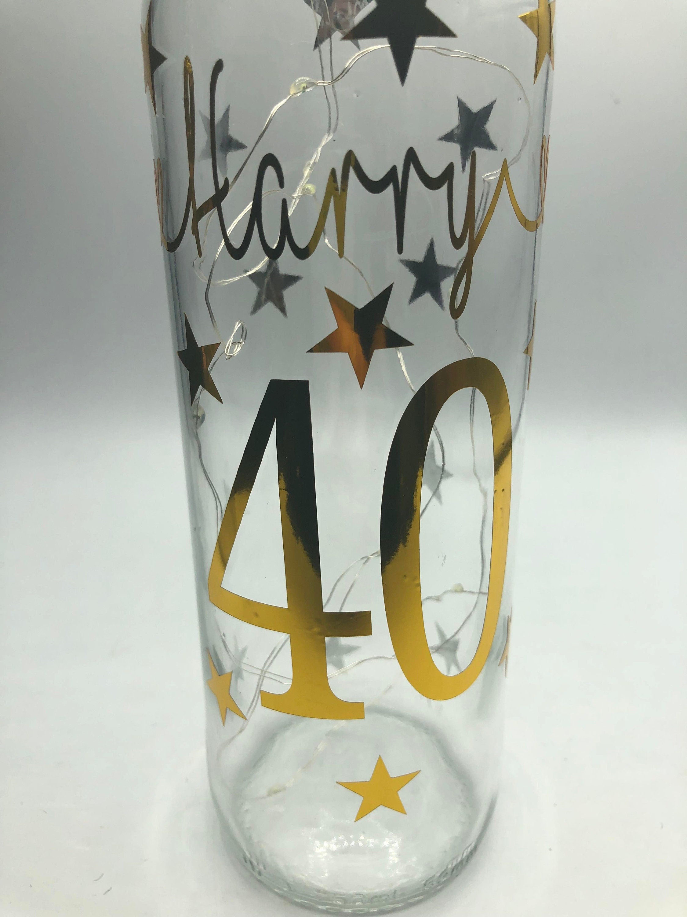 Personalised Light up Bottle, Milestone Birthday, 18th Birthday, 21st Birthday, 30th Birthday, 40th Birthday, 50th Birthday, For Her / Him