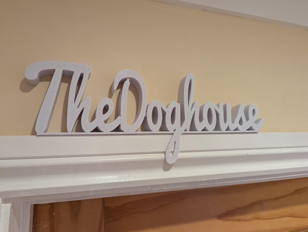 The Dog House Door Sign, Dog Door Sign, Door Topper, Custom Door Sign, In Trouble Door Sign, Above Door Sign, Quirky Sign, Hallway Door Sign