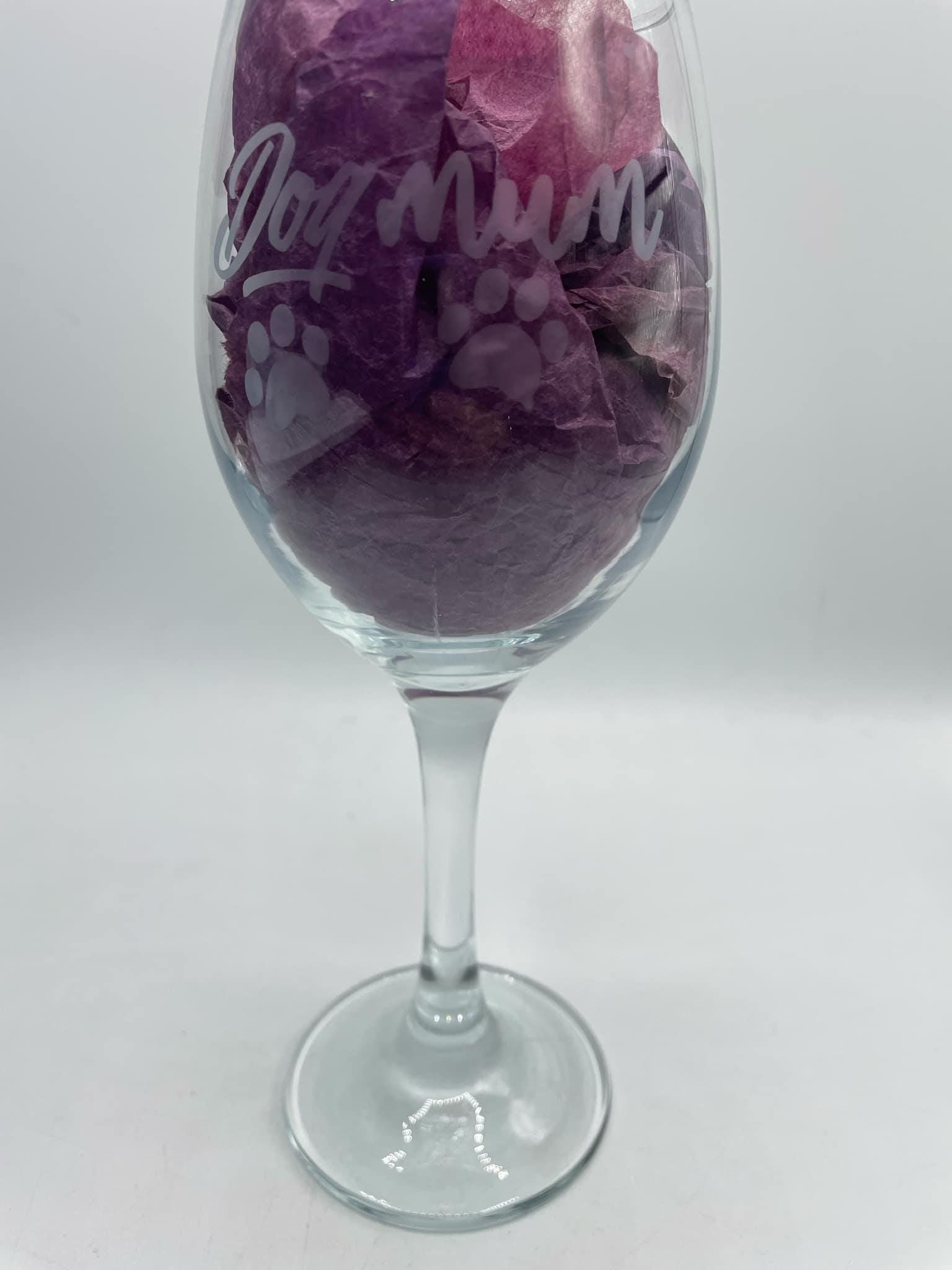 Etched Dog Mum Glass / Dog Mum Gin/Wine/Latte/Prosecco Glass / Mother's Day Gift / Mum Gift / Dog Mam Glass / Christmas Gift / Dog Mum / Dog Mam Our Dog Mum Glasses with/or without matching coasters make the perfect gift for Dog Mum's