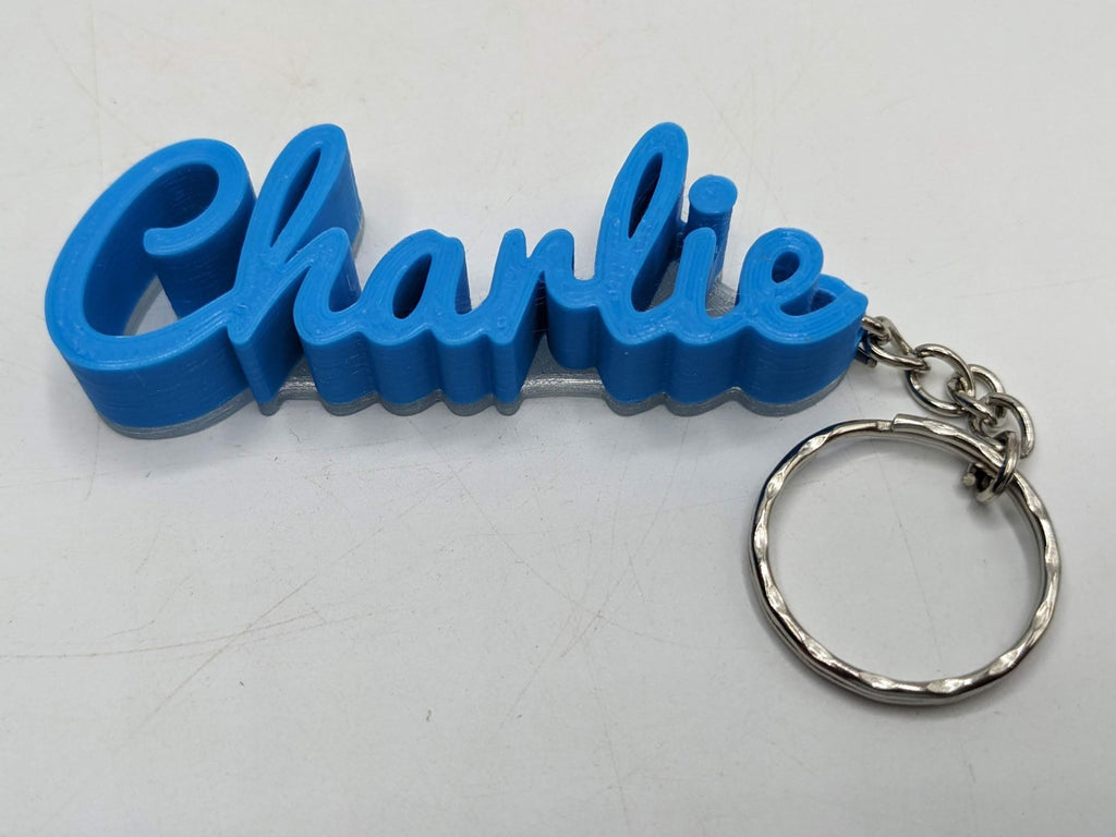 Personalised Keyring, Personalized Keychain, Pacifico Script Keyring, Border Keyring, Party Bag Filler, Under 5 Pound Gift, Book Bag Tag