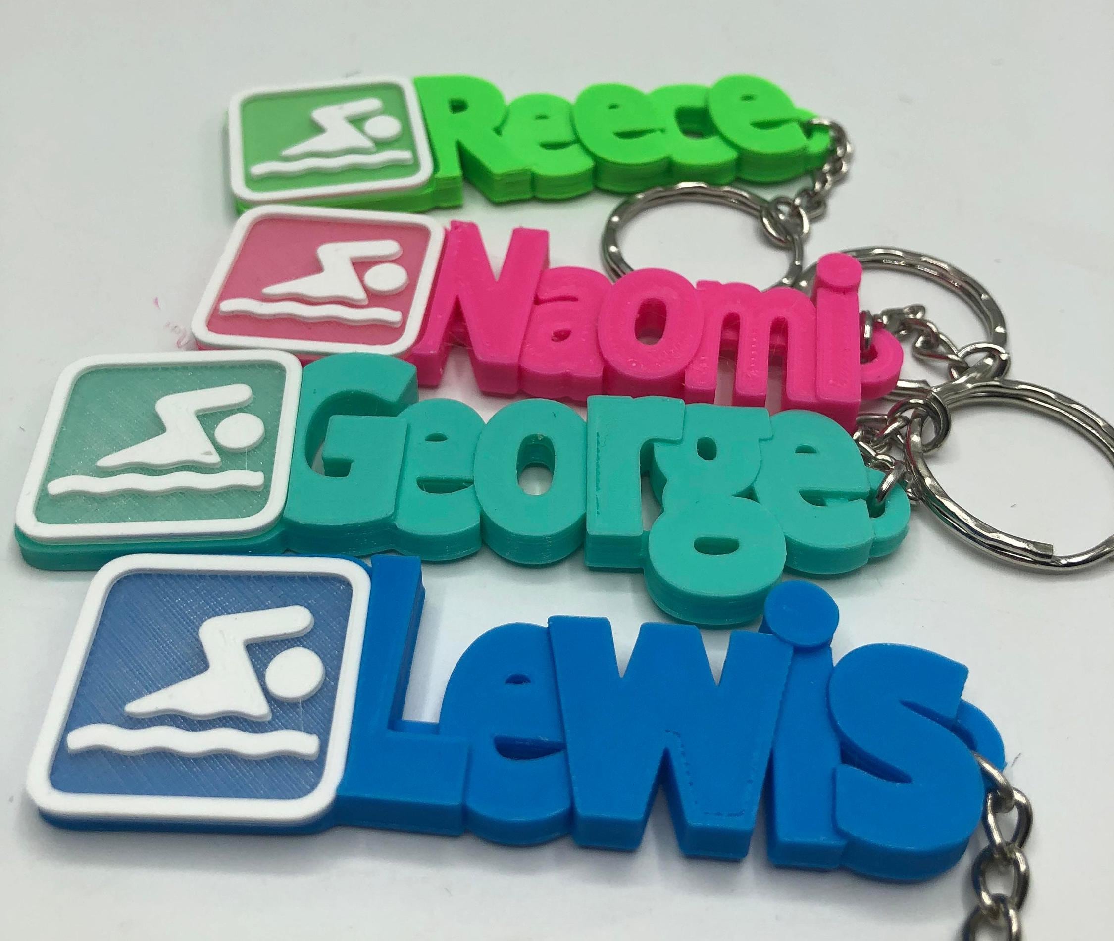 Personalised Swimming Keyring, Swimming Bag Tag, Gift for a Swimmer, Swim Team Gift, Swimming Party Gift, Swimming Class Gift, Swim Teacher
