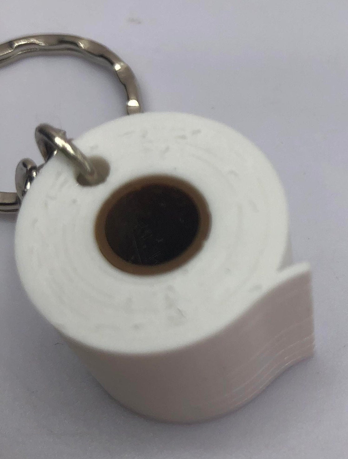 Toilet Roll Keyring / Toilet Paper Joke Keyring / Key Chain / Bag Tag (3D) / Toilet Roll Joke / Toilet Roll / Toilet Paper / Novelty Keyring