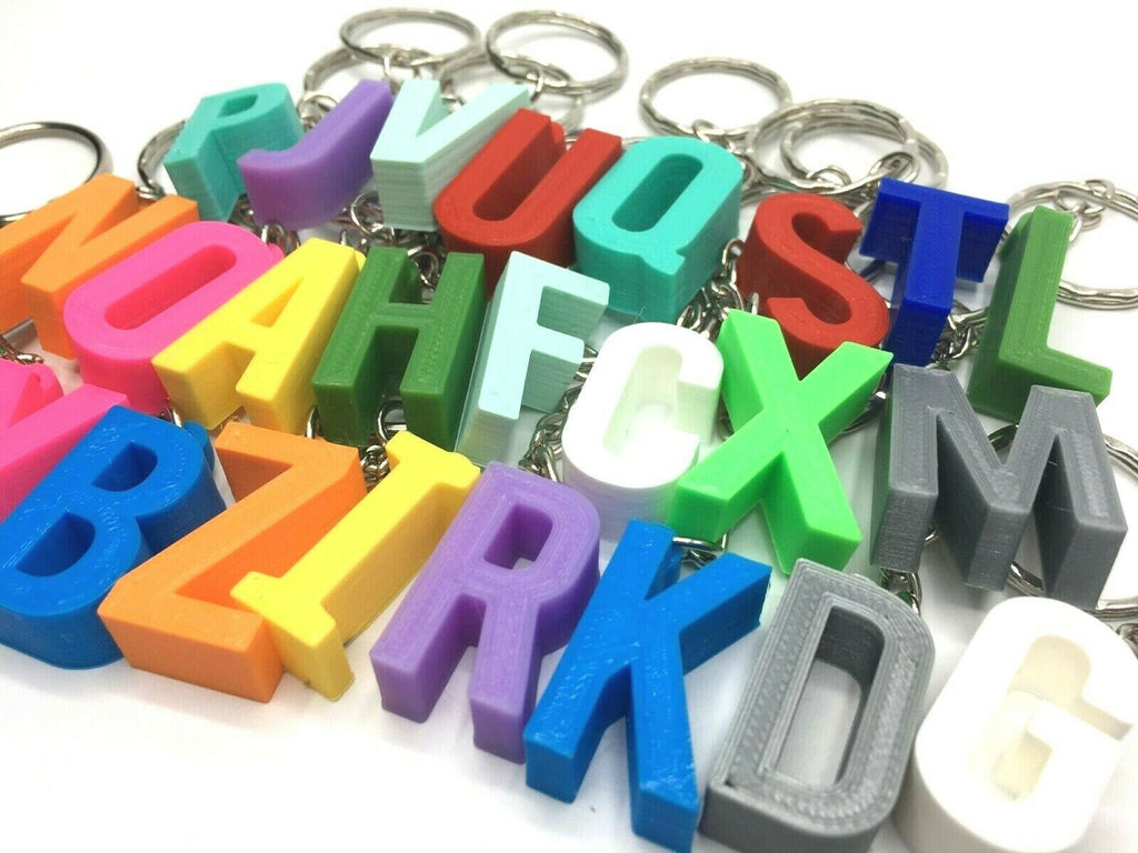 Initial Letter Chunky Keyrings / Letter Keyring / Letter Bag Tag / Initial Bag Charm / Initial Keyring / Alphabet Keyring / Party Bag Filler