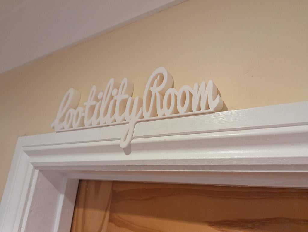 Loo-tility Room Door Sign, Laundry Room, Utility Room, Toilet Door Sign, Bathroom Door Sign, Custom Door Sign, Utility Sign, Door topper