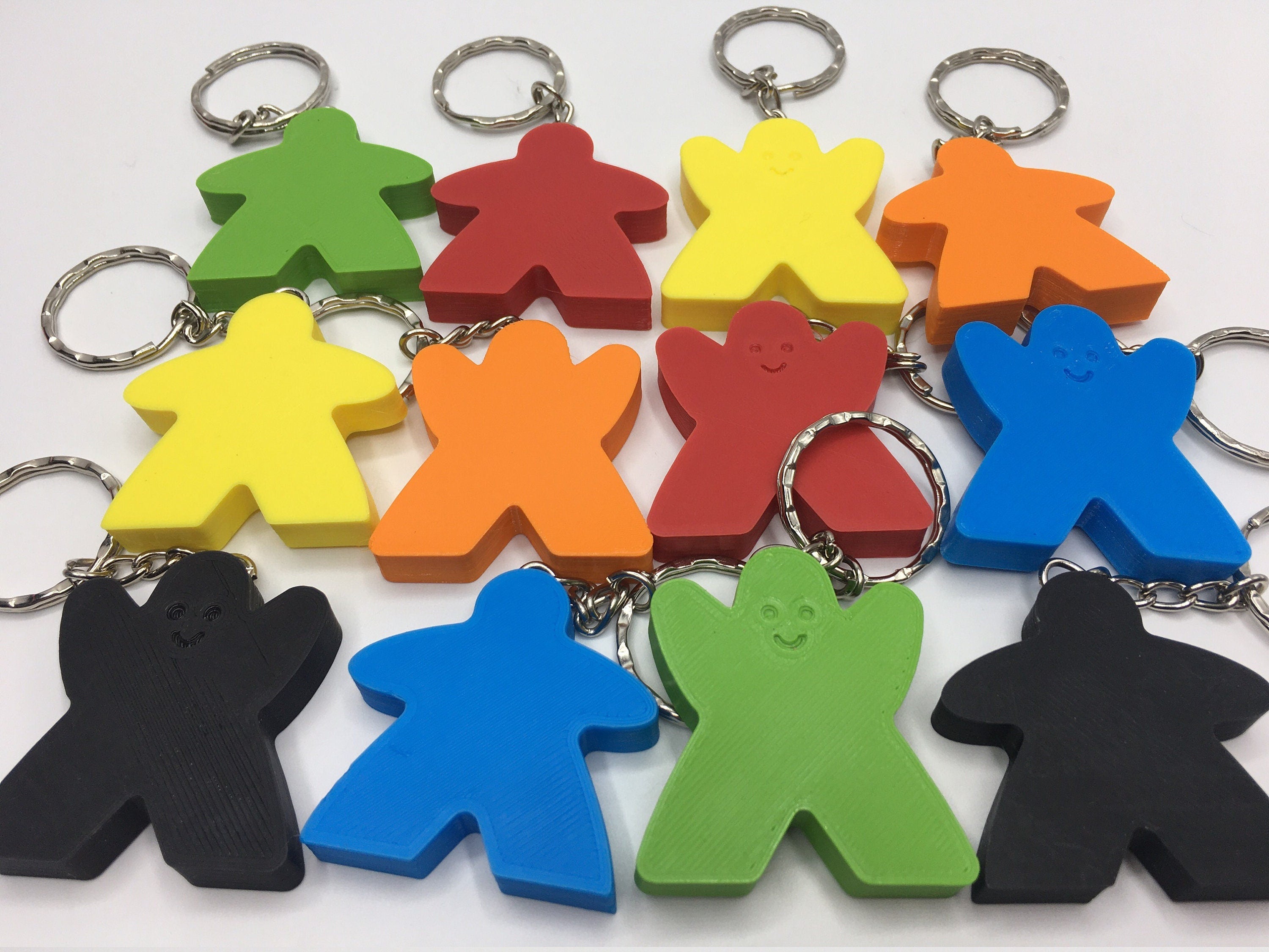 Meeples Keyring, Meeple Bag Tag, Meeple Shape Gift, Meeple Board Game Gift, Under 5 Pound, Meeple Face Keyring, Meeple Face Bag Tag, Meeple