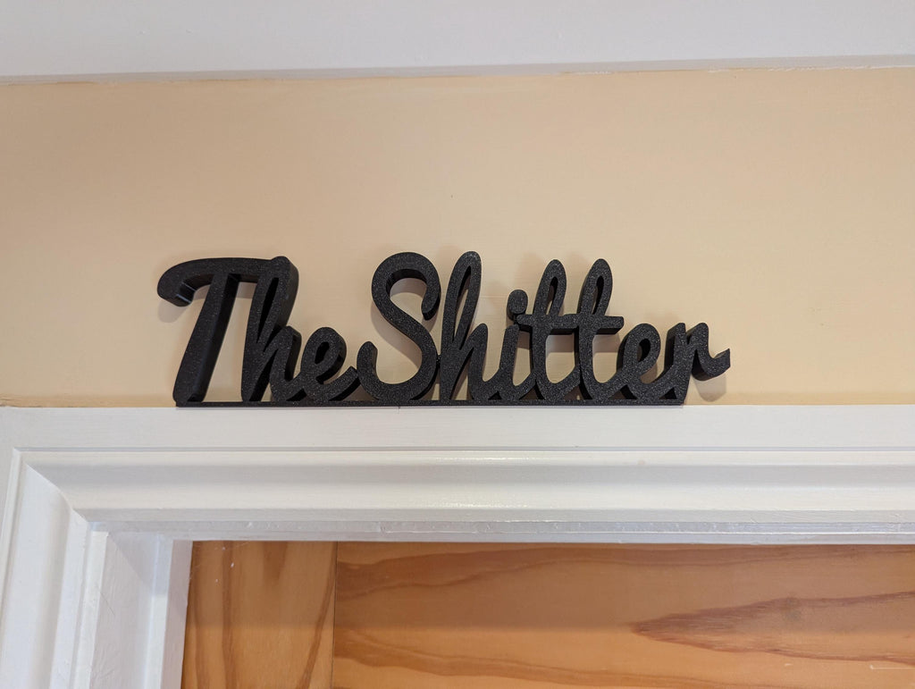 The Shitter Door Sign, The Loo Sign, Toilet WC Sign, Door Topper, Custom Door Sign, Toilet Sign, Above Door Sign, Quirky Door Sign, Shitter