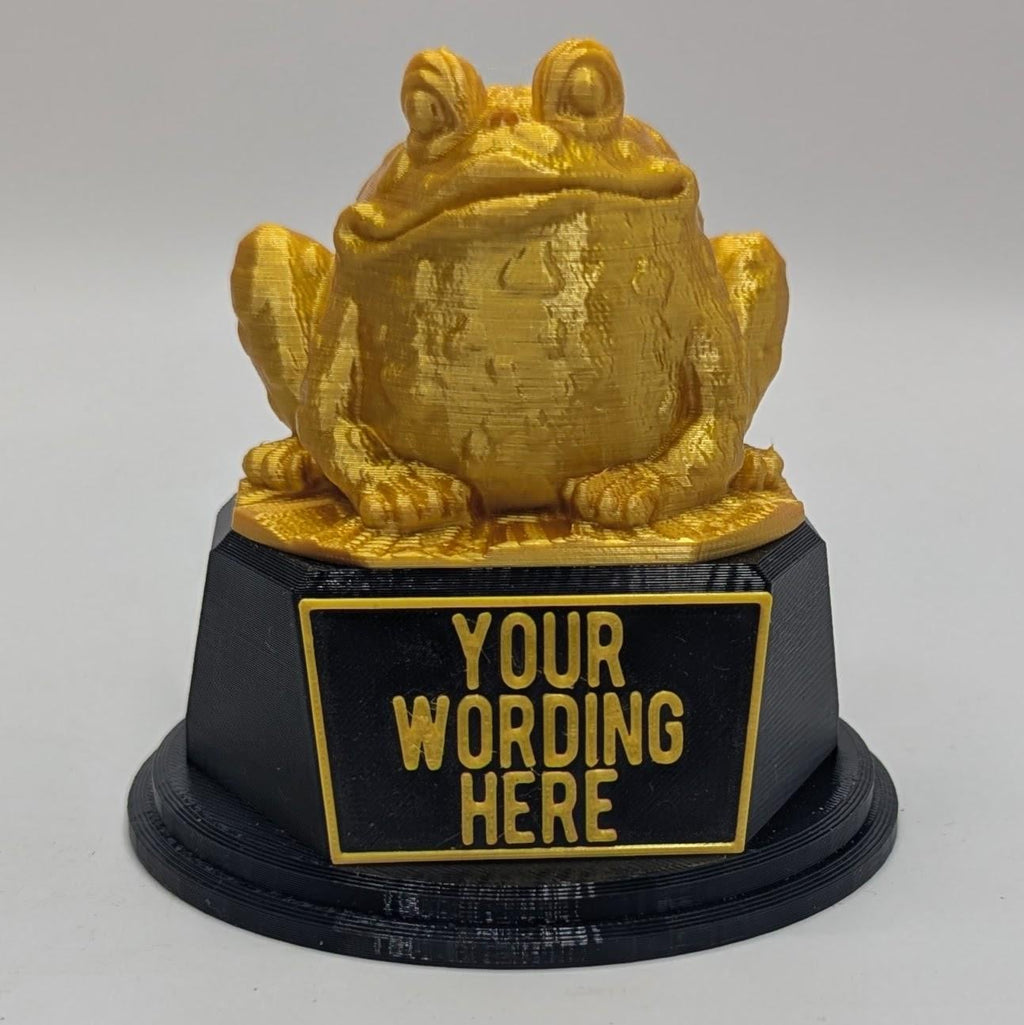 Personalised Toad Trophy, Kiss A Toad Trophy, Golden Toad Award, Custom Trophy, Toad Gift , Funny Trophy, Toad Lover Gift, Office Trophy