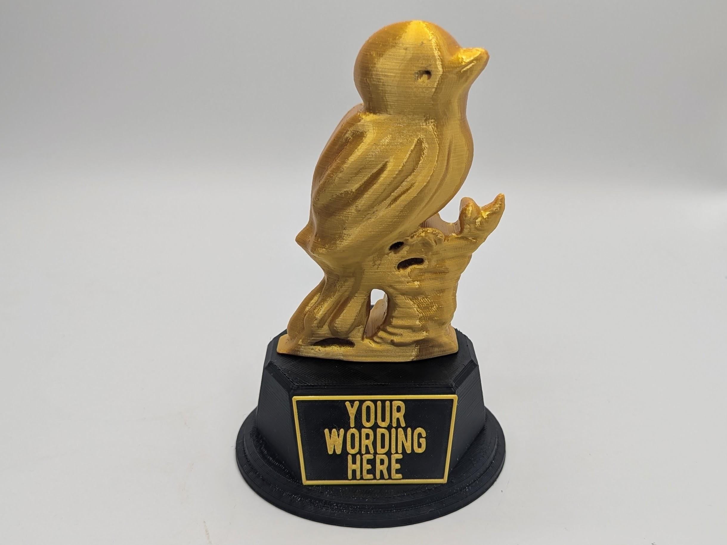 Personalised Bird Trophy, Bird Lover Gift, Little Bird Gift, Gardener Award, Bird Shape Gift, Custom Bird Trophy, Avery Bird Gift, Blue Tit