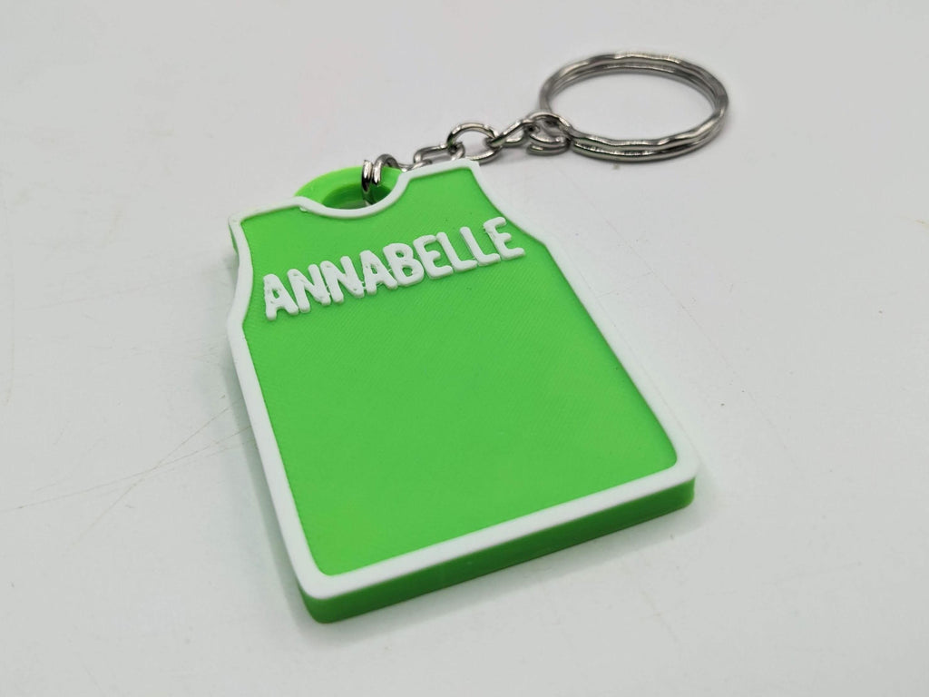 Personalised Netball Shirt Keyring / Netball Keyring / Netball Party Bag Fillers / Netball Team Bag Tags / Netball Gift / Netball Players