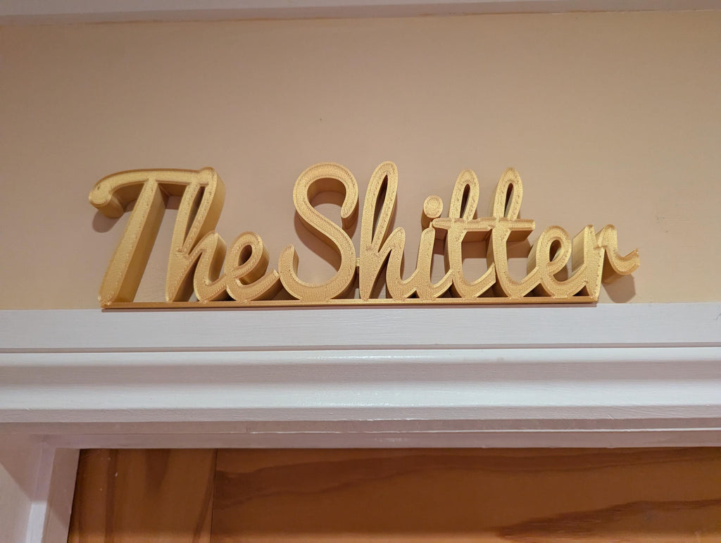 The Shitter Door Sign, The Loo Sign, Toilet WC Sign, Door Topper, Custom Door Sign, Toilet Sign, Above Door Sign, Quirky Door Sign, Shitter