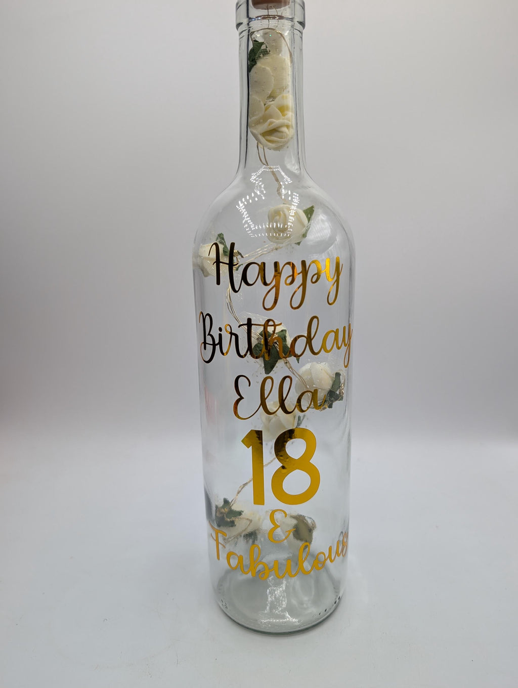Personalised 18th Birthday Gift, 18th Light up Bottle, 18th Birthday For Her, Special 18th Gift, Milestone Birthday, 18 Birthday Present