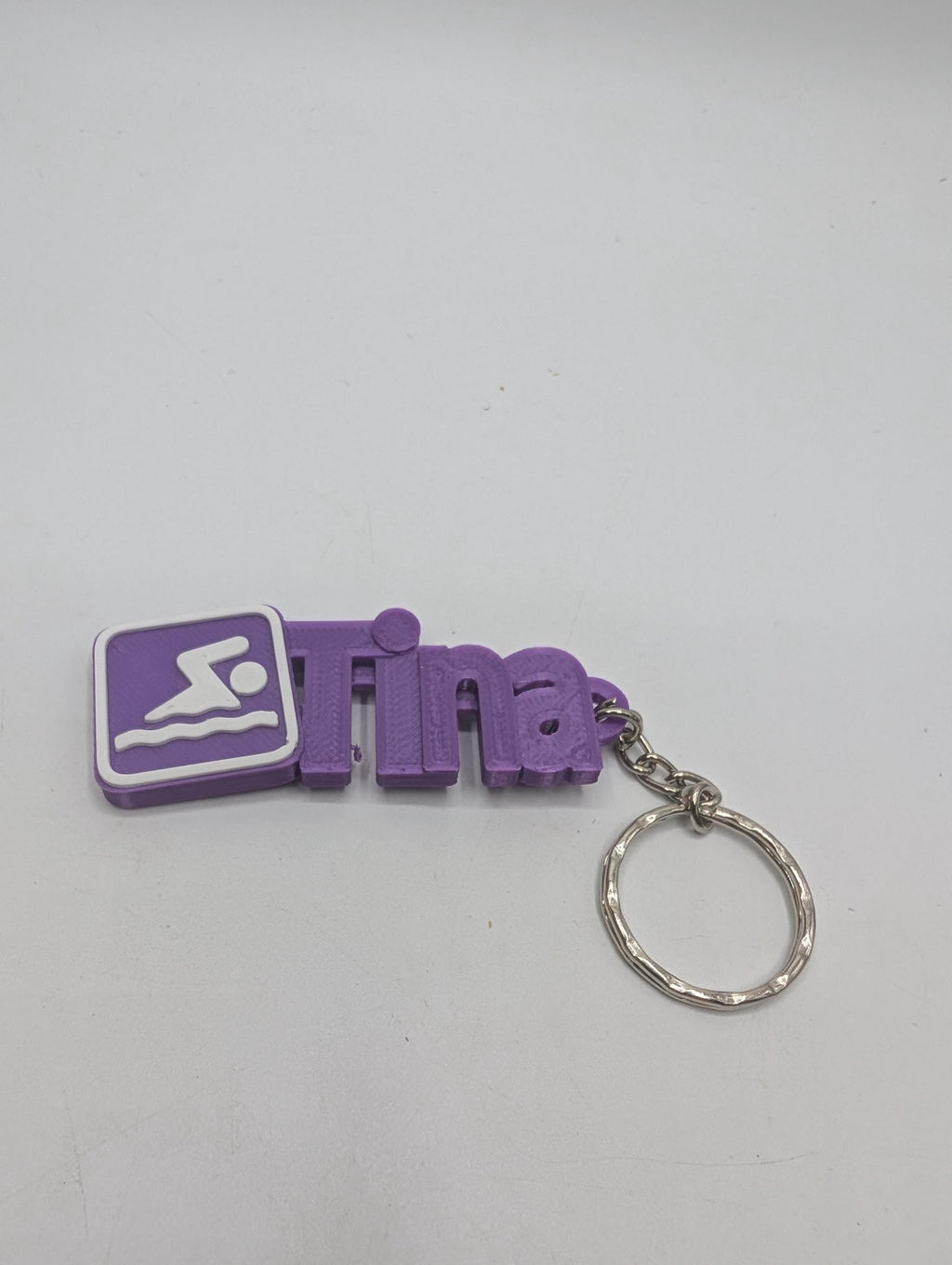 Swimming Bag Chunky Name Keyring, Swimming Bag Tag, Gift for a Swimmer, Swimming Keyring Gift, Under 5 Pound, Ready to Post Swimming Keyring