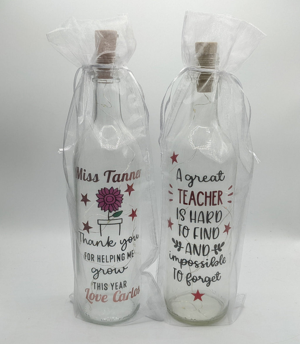 Thank you Teacher Gift, Teacher Light Up Bottle, End of Year Gift for Teacher, Leaving Gift for Teacher, A Great Teacher is Hard to Find