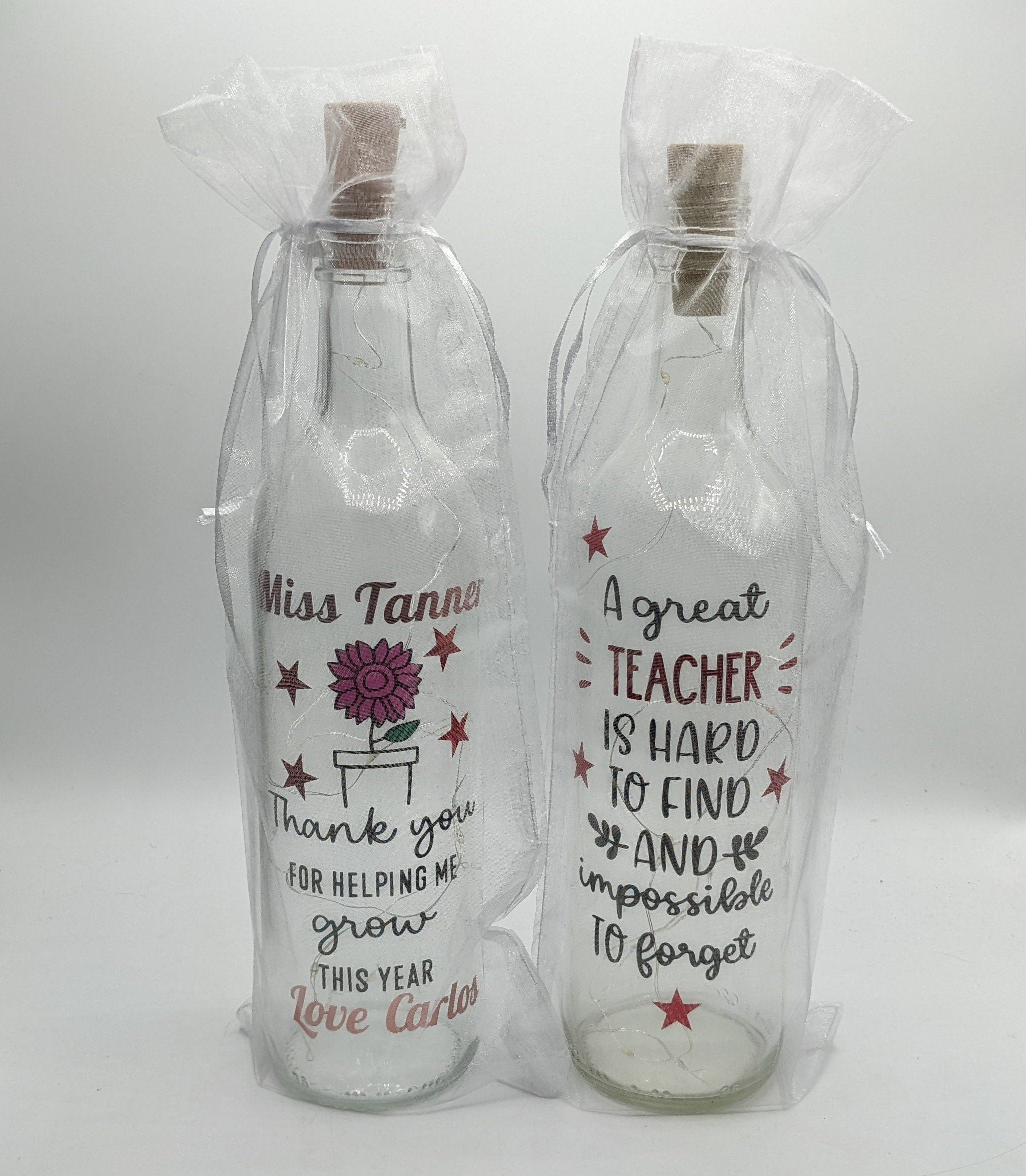 Thank you Teacher Gift, Teacher Light Up Bottle, End of Year Gift for Teacher, Leaving Gift for Teacher, A Great Teacher is Hard to Find