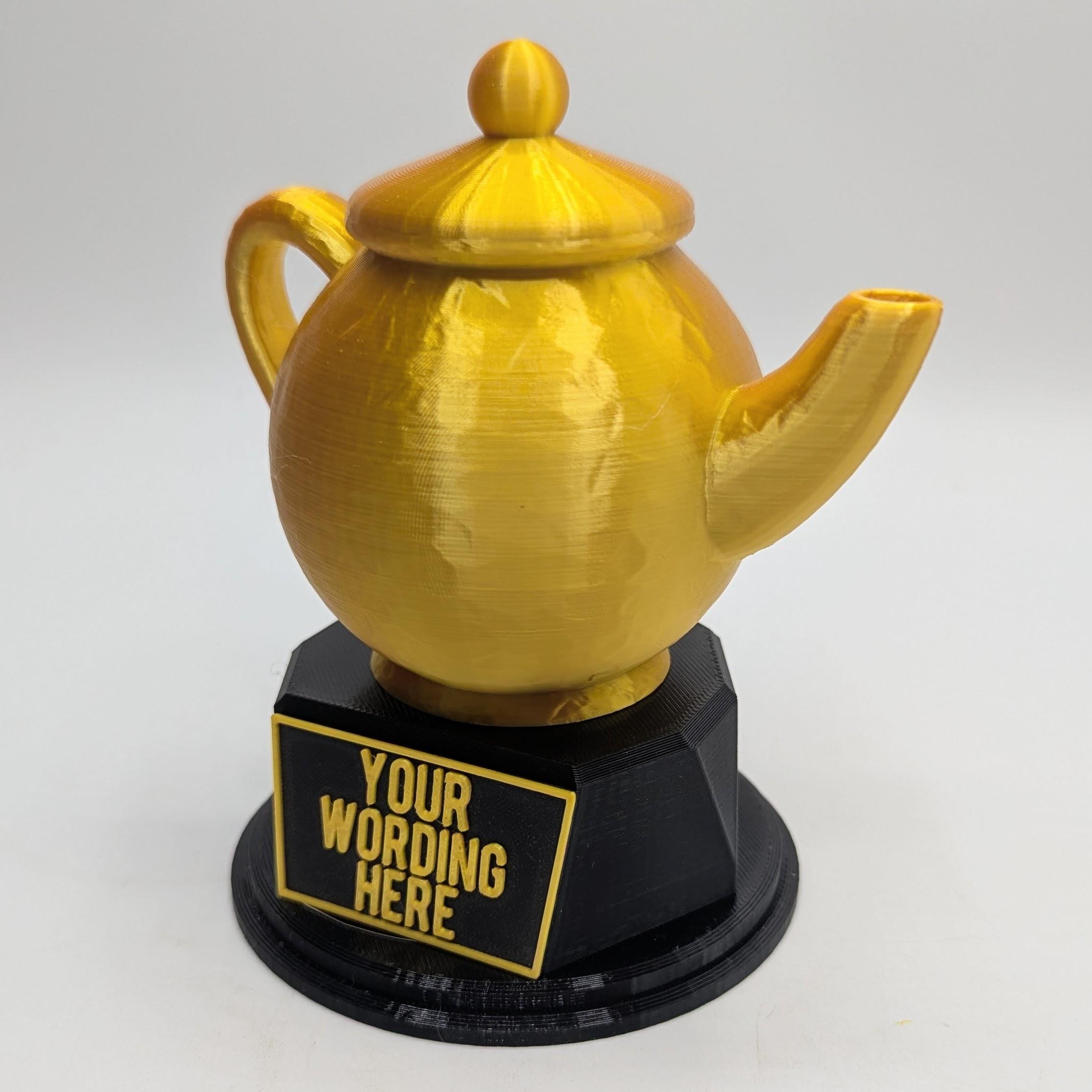 Personalised Tea Pot Trophy, Tea Pot Shape Gift, Tea Lover Award, Tea Drinker Gift, Custom Award, Builders Tea Award, Best Tea Award Gift