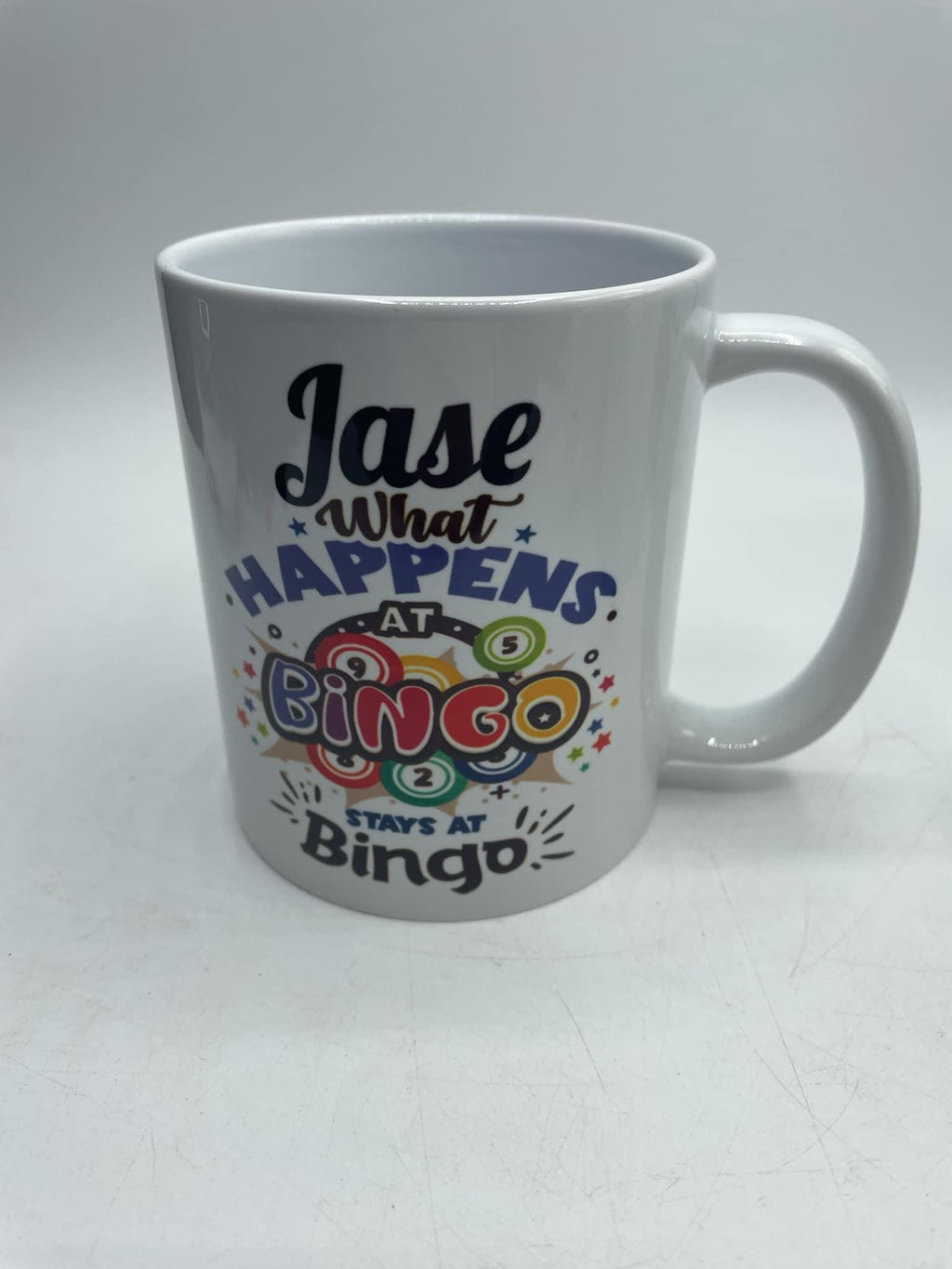 Personalised Bingo Mug / Funny Bingo Mug / What Happens at Bingo Mug / Gift for Bingo Player / Bingo / Gift for Bingo Lover / Bingo Gift