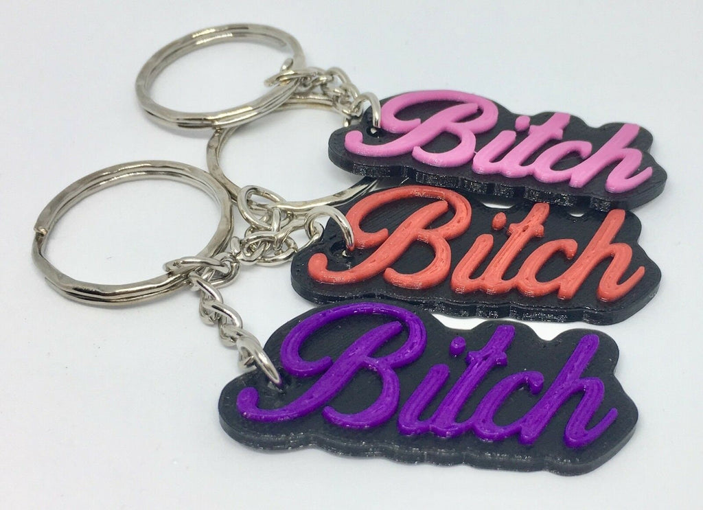 Bitch Keyring / Swear Words / Funny Joke Gift / Hen Party Bag Filler / Novelty Bitch Keyring / Bitch Keychain / Bitch Bag Tag / Friend Gift