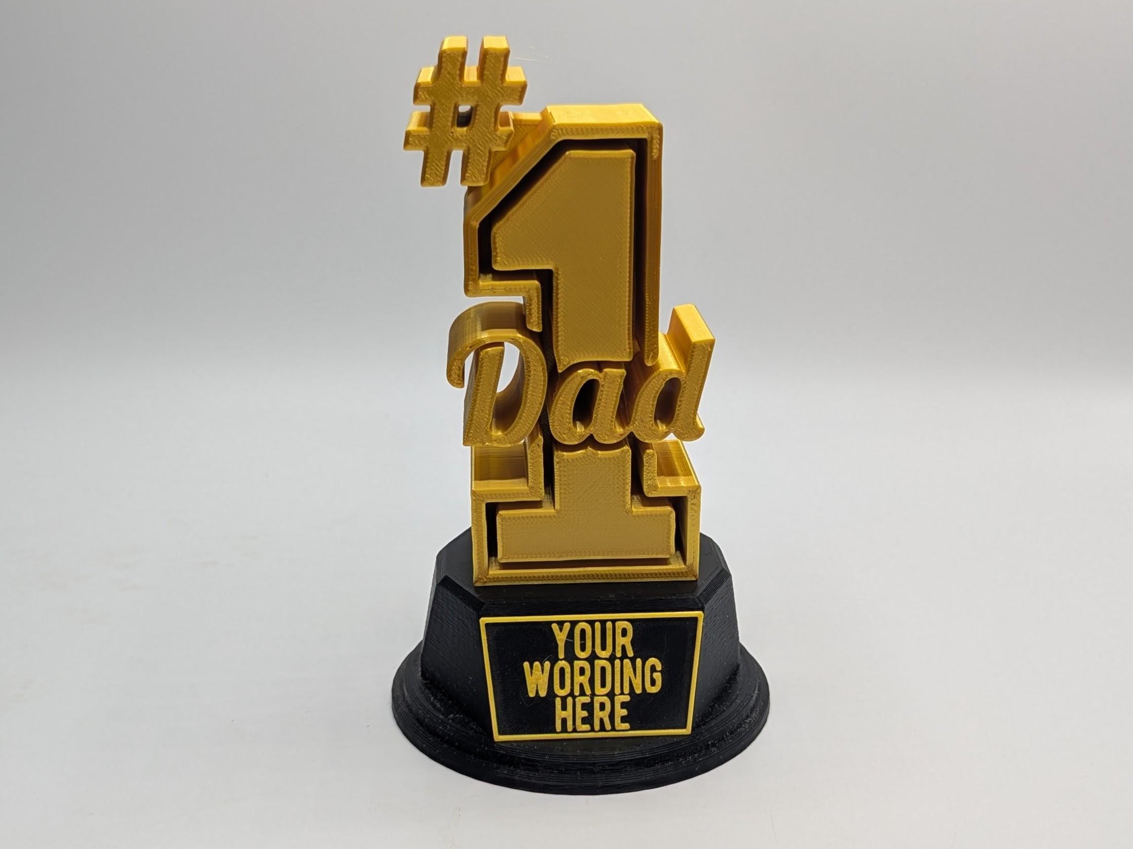 Personalised No1 Dad Trophy, Dad Fun Trophy, Gift for Dad, Fathers Day Gift, No1 Dad Award,  Custom Dad Gift, Best Dad Gift, Dad Birthday