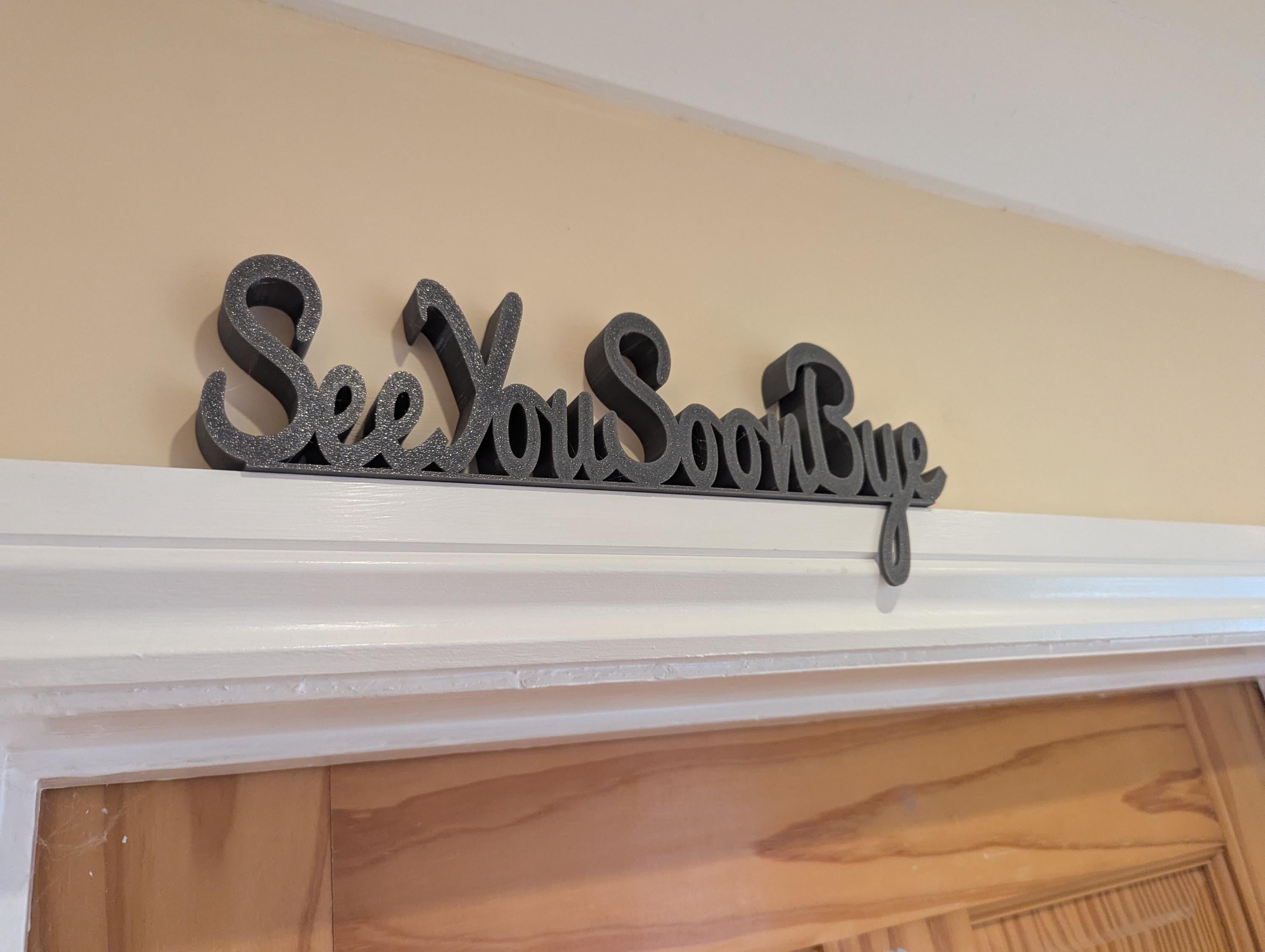 See You Soon Bye Door Sign, Exit Door Sign, Door Topper, Custom Door Sign, Goodbye Wall Sign, Above Door Sign, Quirky Sign, Bye Hall Sign