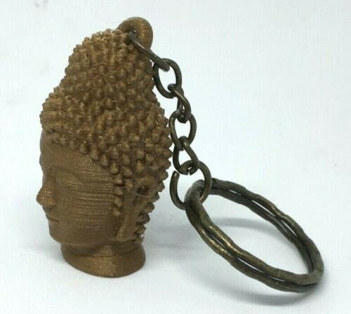 Buddha / Buddhism / Buddhist Statue Head Keyring / Key Chain / Bag Tag (3D)