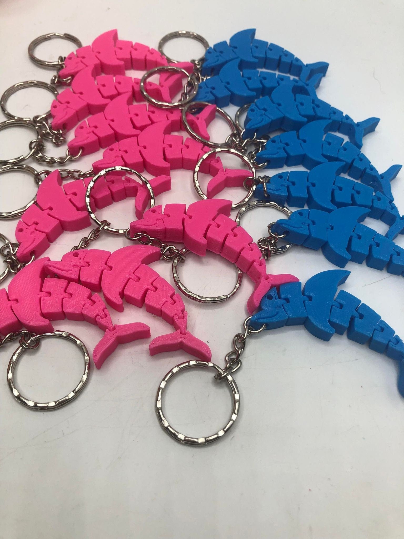 Flexible Dolphin Keyring, Dolphin Shaped Keyring, Articulated Dolphin, Flexible Bendy Dolphin Bag Tag, Sealife Keyring, Under 5 Pound Gift