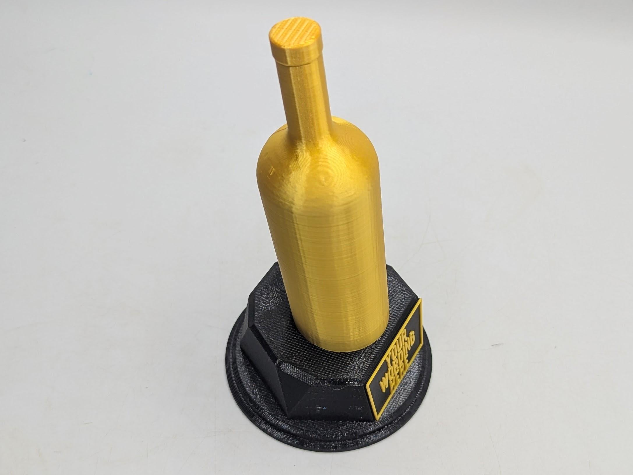 Personalised Wine Bottle Trophy, Best Wine Trophy, Wine Lover Trophy, Novelty Office Trophy, Biggest Drinker Award, Custom Trophy Wine Award