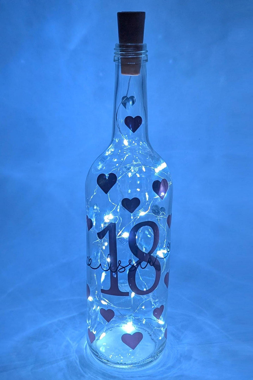 Personalised Star Light Up Bottle, Light Up Bottle, Milestone Birthday, Gift for her, Special Birthday Gift, 18th Gift, 21st Gift, 30th Gift