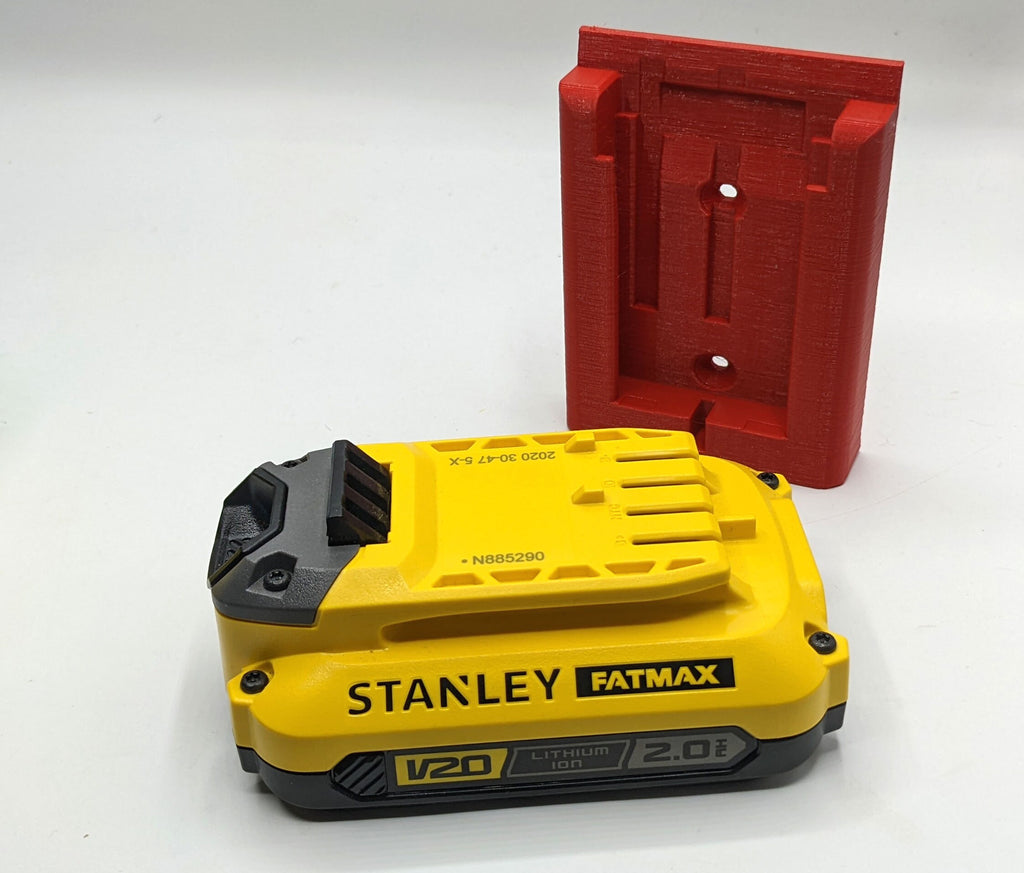 Stanley Fatmax V20 18v Batteries -Wall or Undershelf +Colour Choice / Battery Holder for Stanley Fatmax V20 18v Batteries / Battery Mount