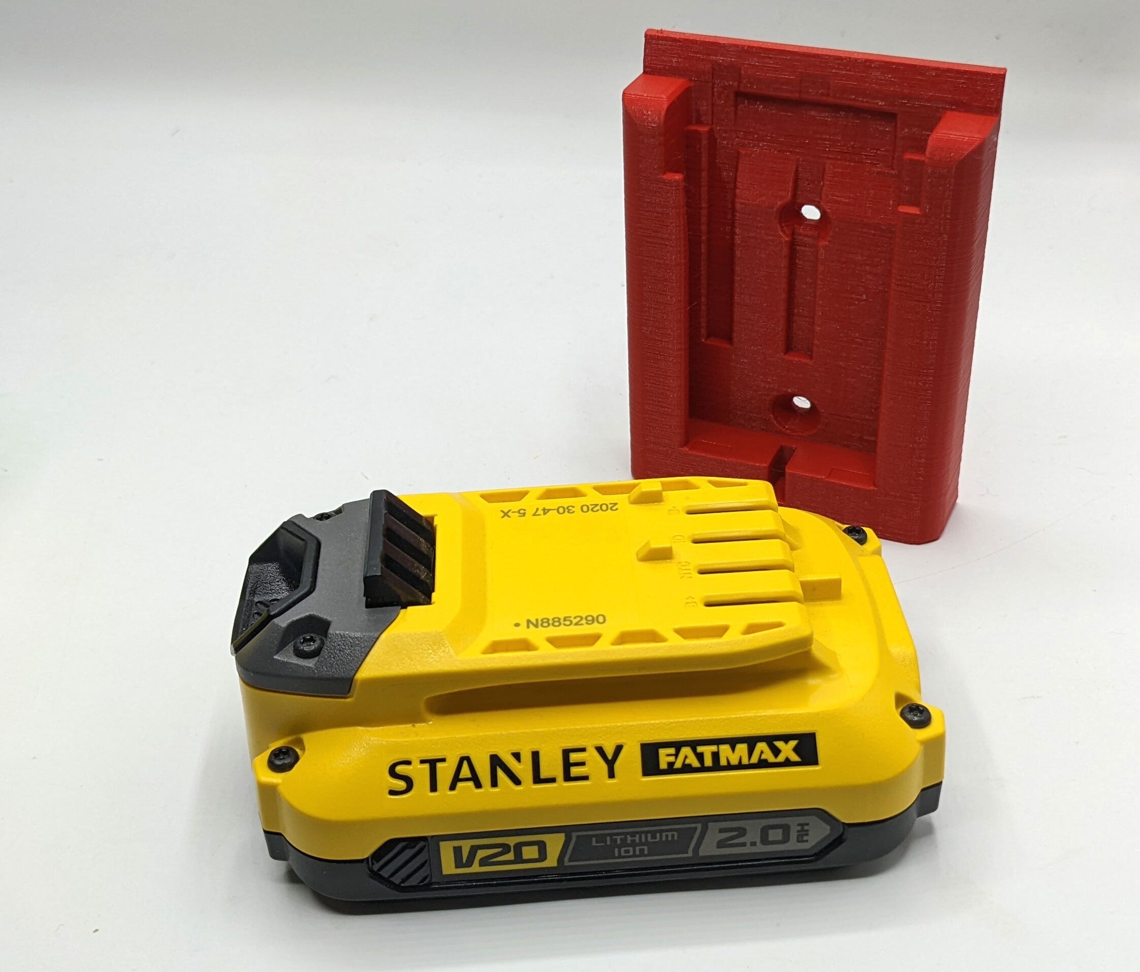 Stanley Fatmax V20 18v Batteries -Wall or Undershelf +Colour Choice / Battery Holder for Stanley Fatmax V20 18v Batteries / Battery Mount